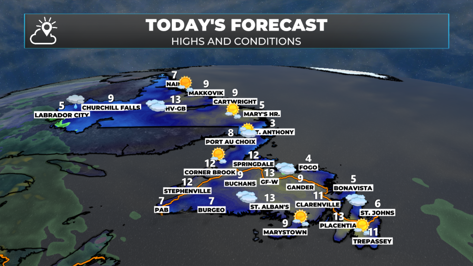 Today’s forecast for NL — May 1, 2026