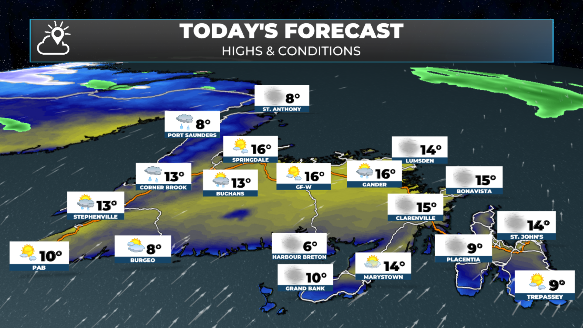 Newfoundland's forecast for today - May 5, 2026.