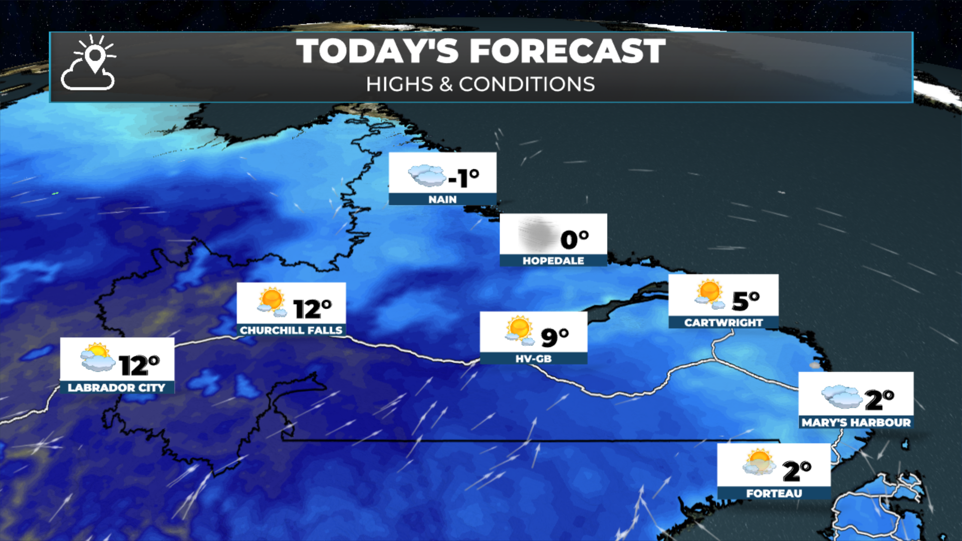 Labrador’s high and conditions for today — April 27, 2026.