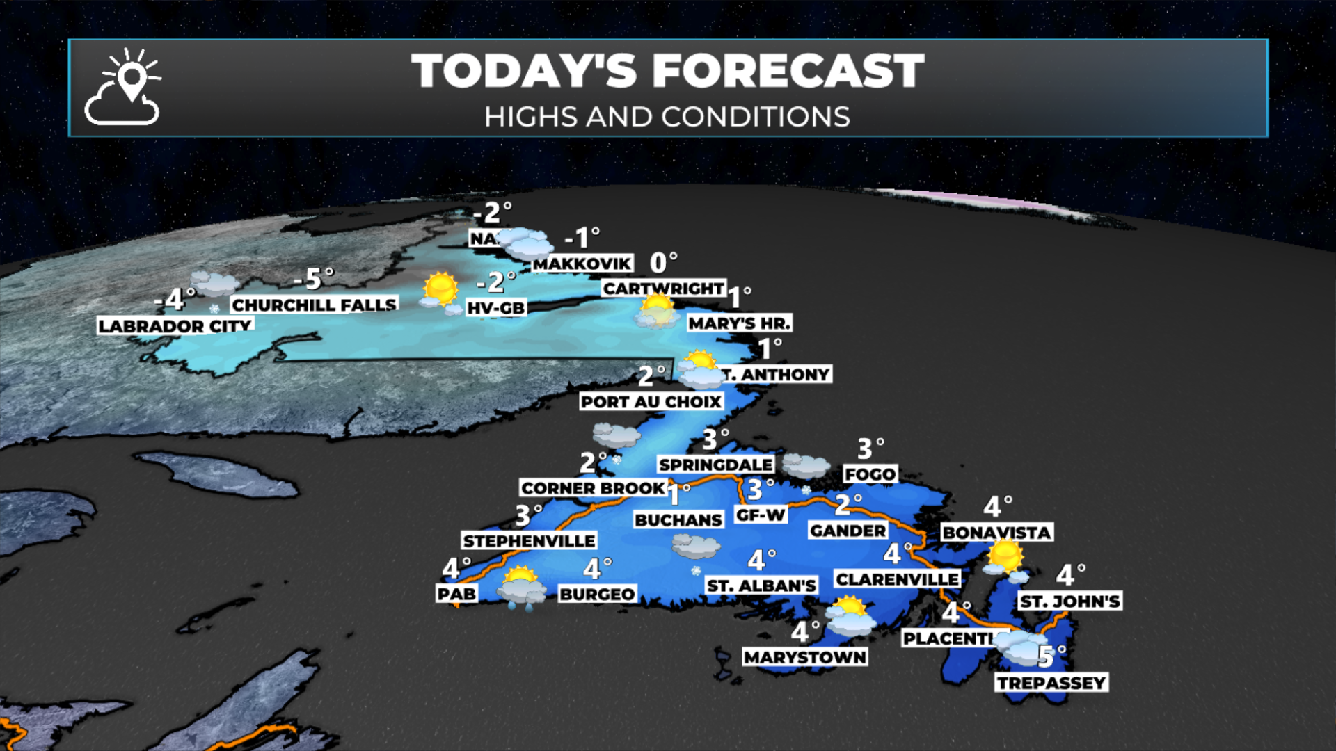 The forecast for Today, November 24, 2025.