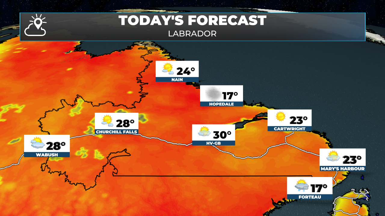 Labrador's forecast for today — July 7, 2026.