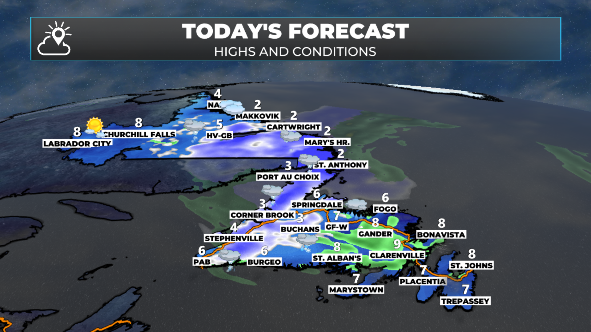 NL's forecast for today, May 13, 2026.