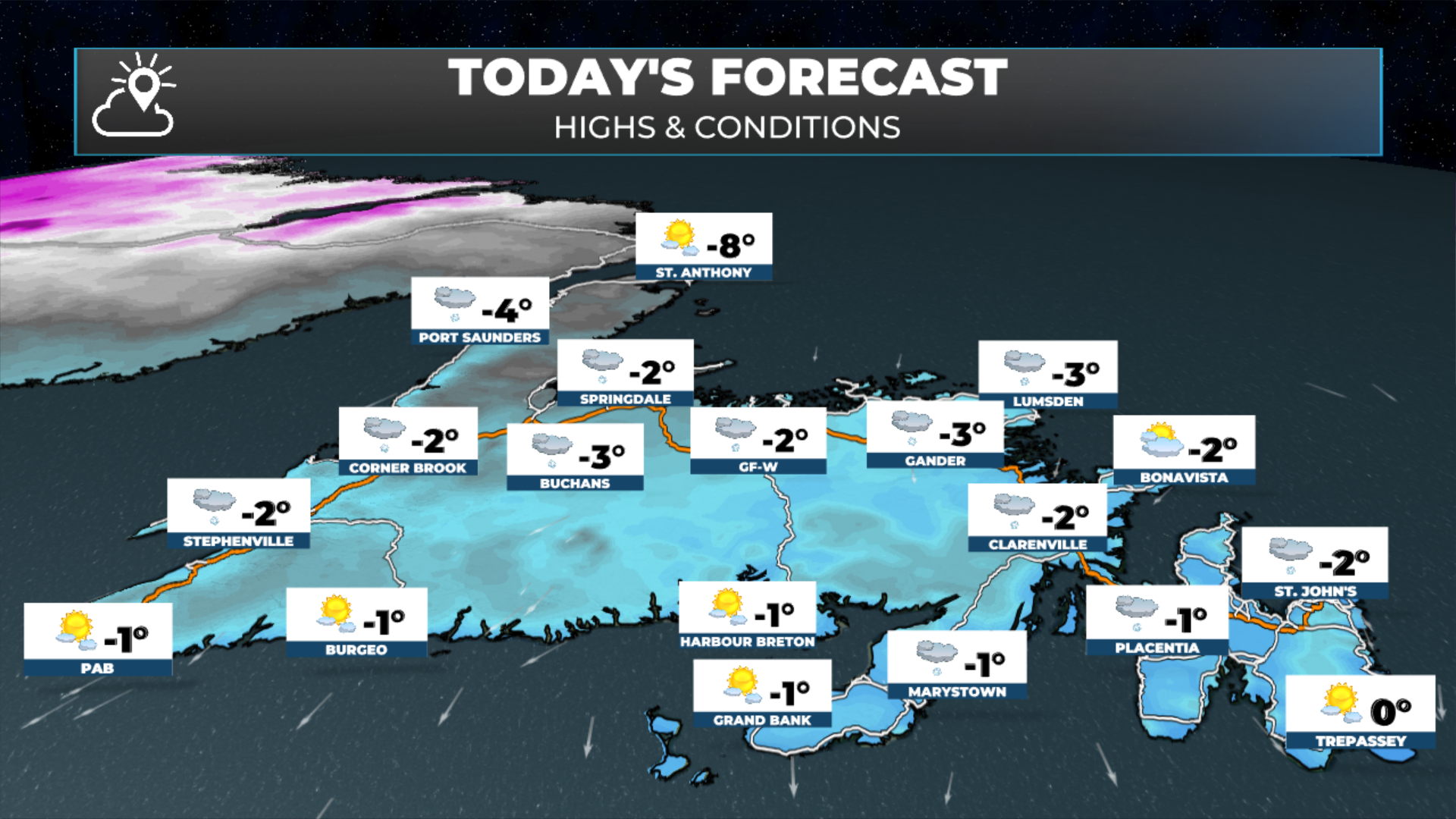 Newfoundland’s forecast for February 6, 2026.