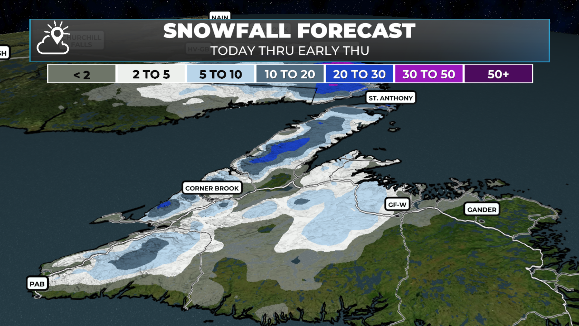 Expected snowfall between this morning and late this evening. May 13, 2026,
