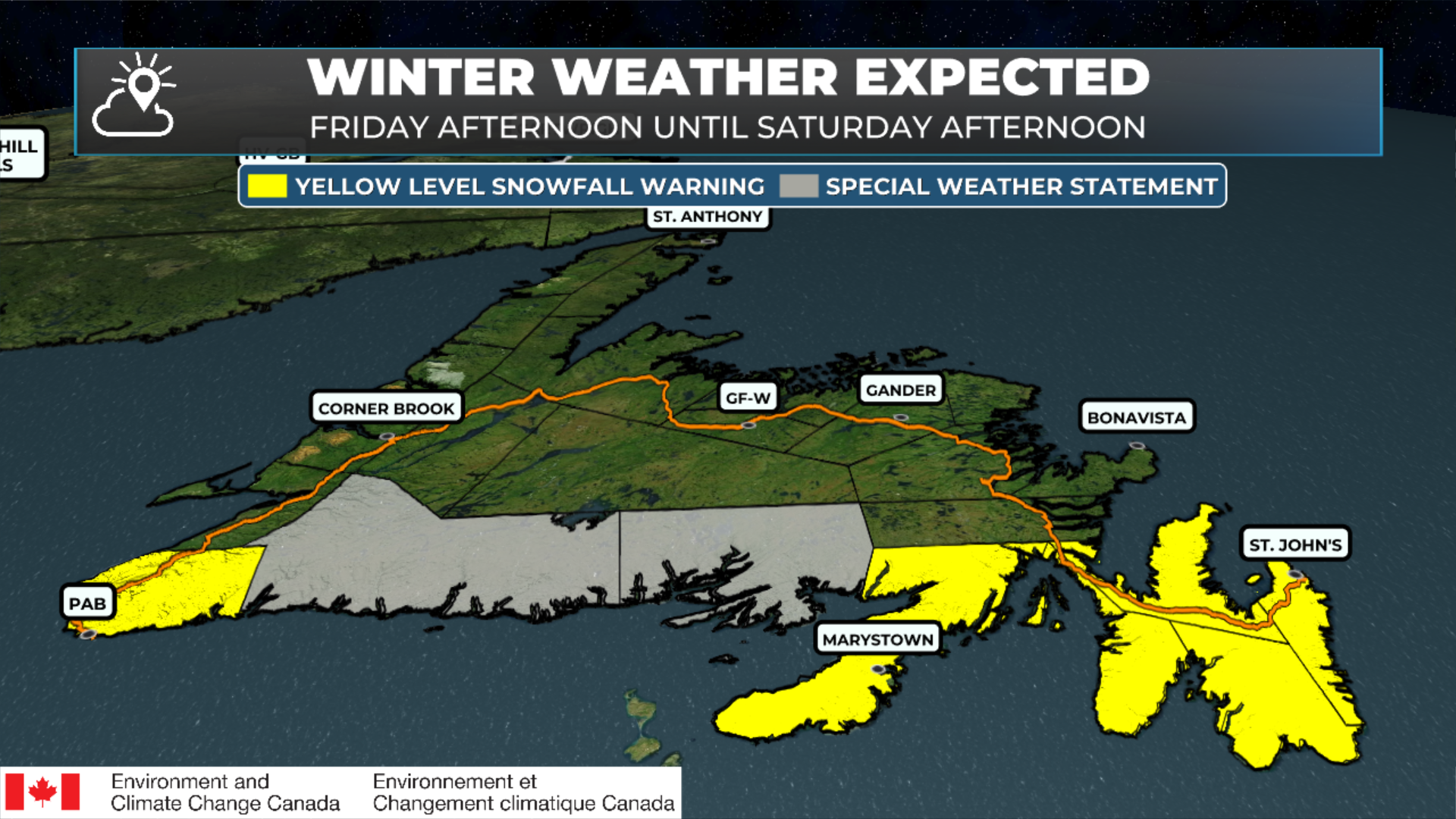 Another round of snow moves in today,  Snowfall Warnings, Special Weather Statements in effect