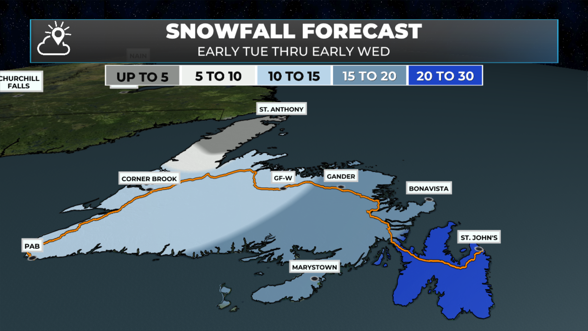 Snowfall forecast from early Tuesday into very early Wednesday. Jan 27 into 28, 20026.