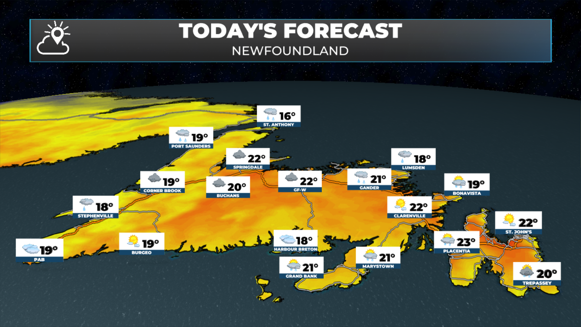 Newfoundland’s forecast for today - August 12, 2026
