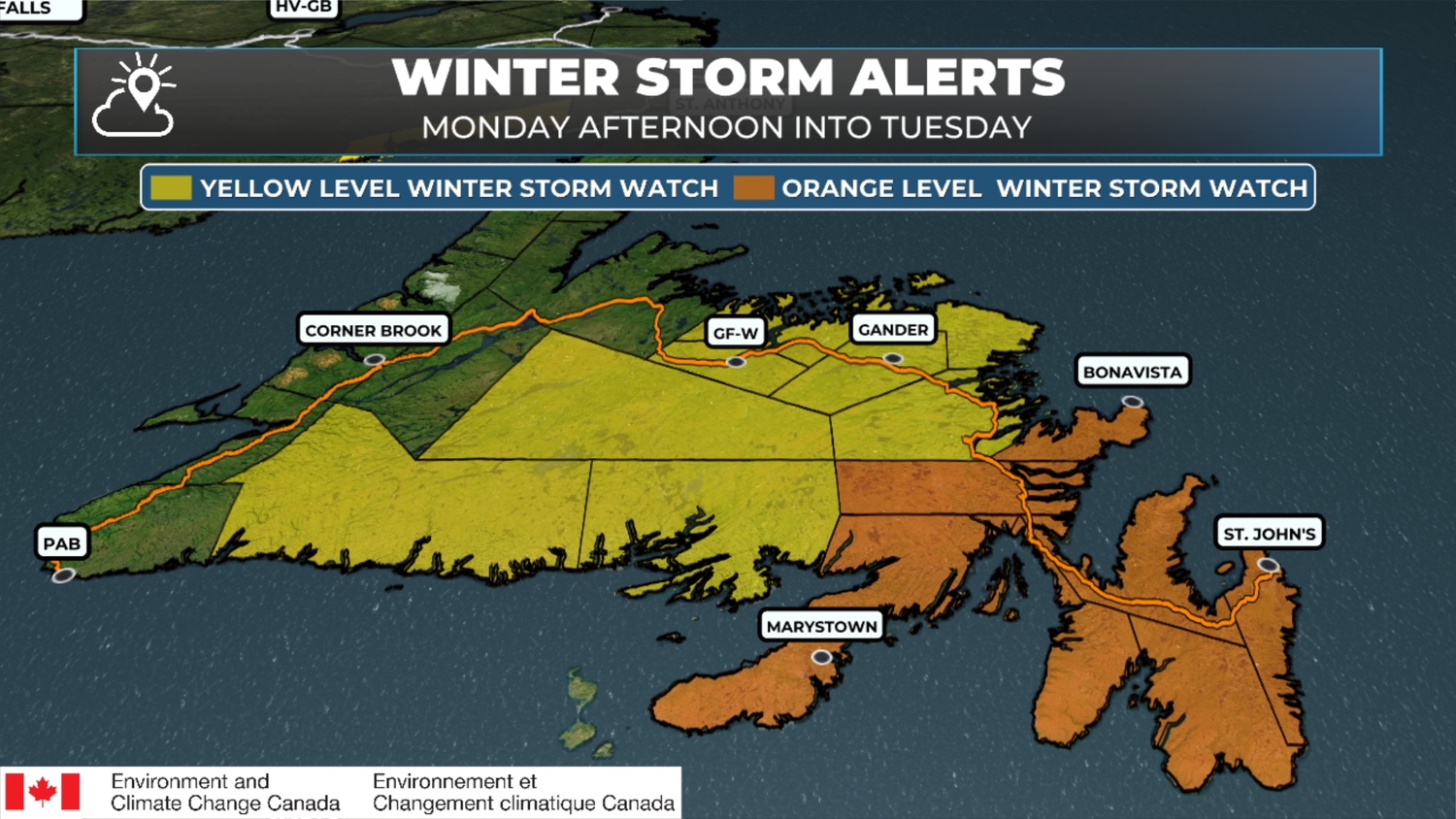 Orange, Yellow Level Winter Storm Watches Issued for Eastern and ...