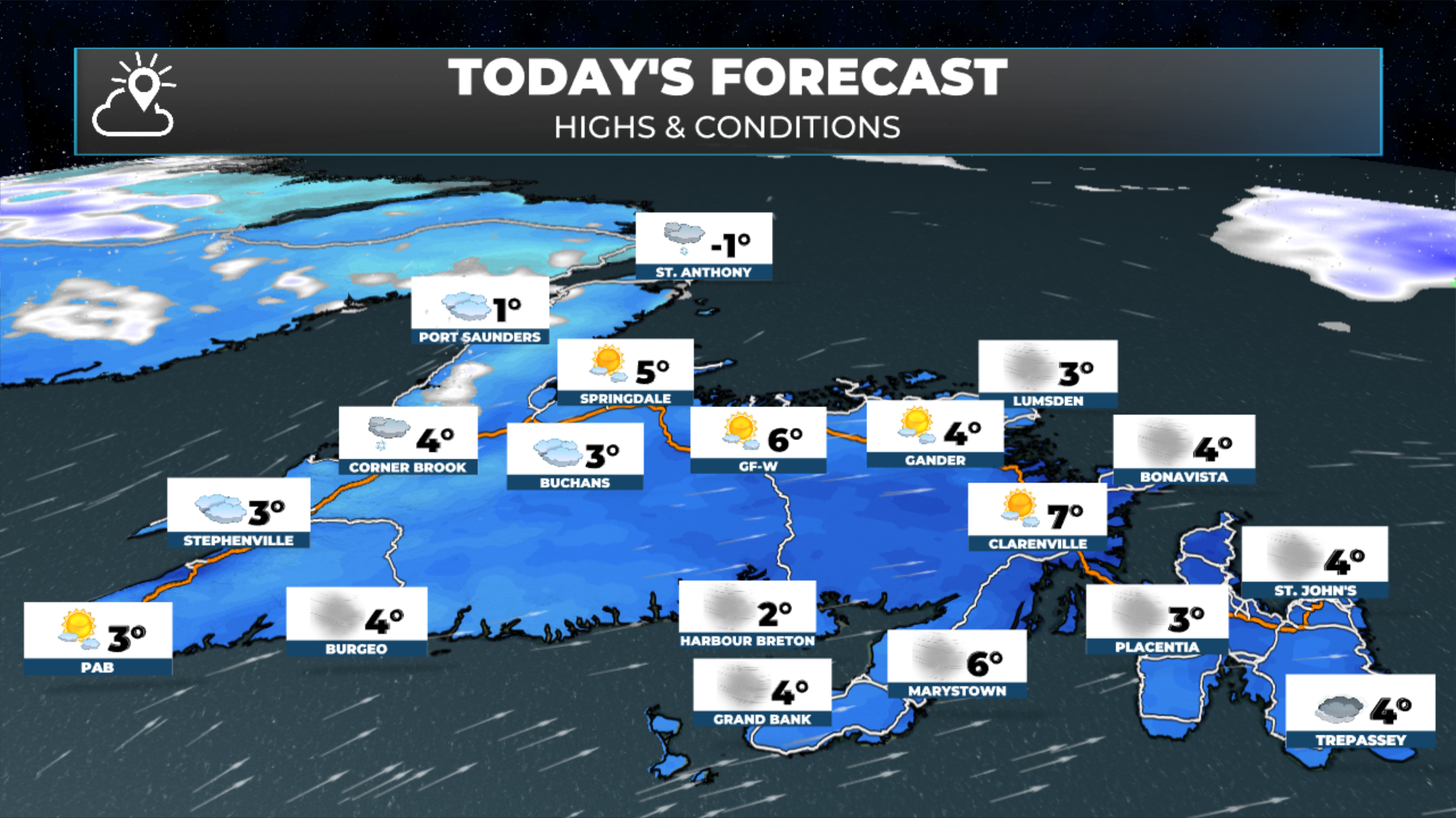 Newfoundland’s forecast for March 9, 2026