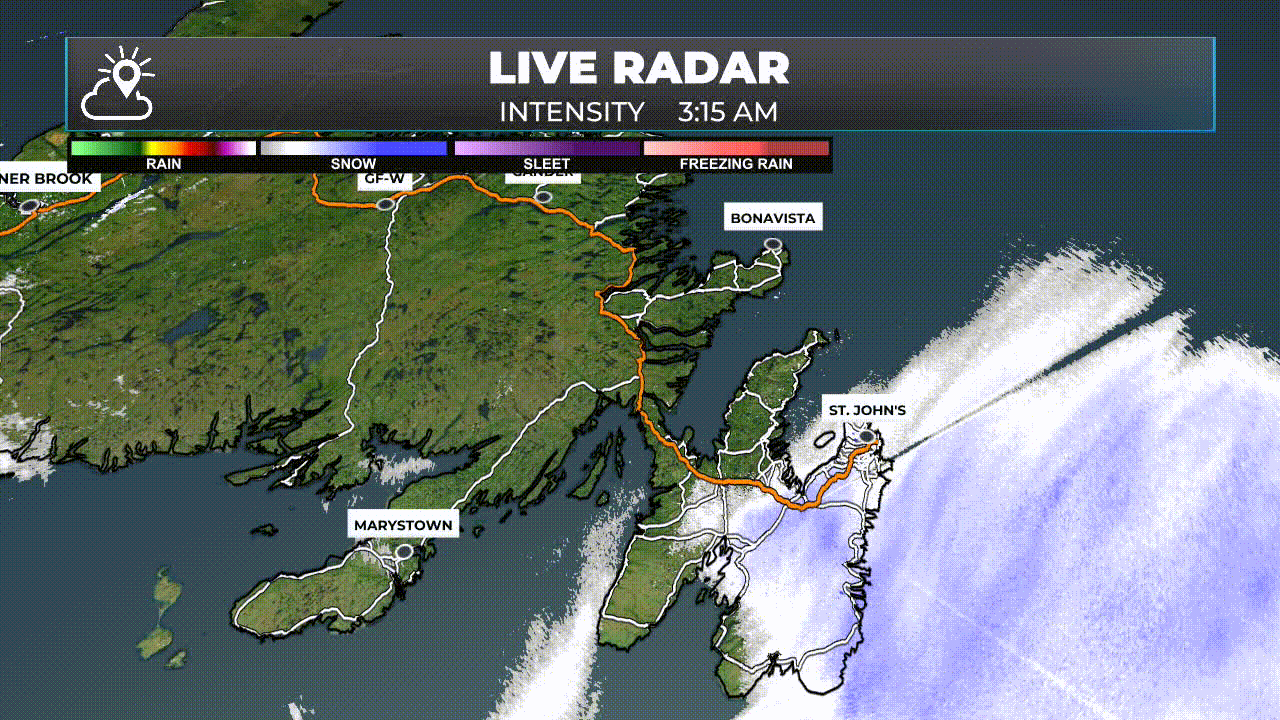 3 Hour Radar loop ending just after 6 AM on February 3, 2026.