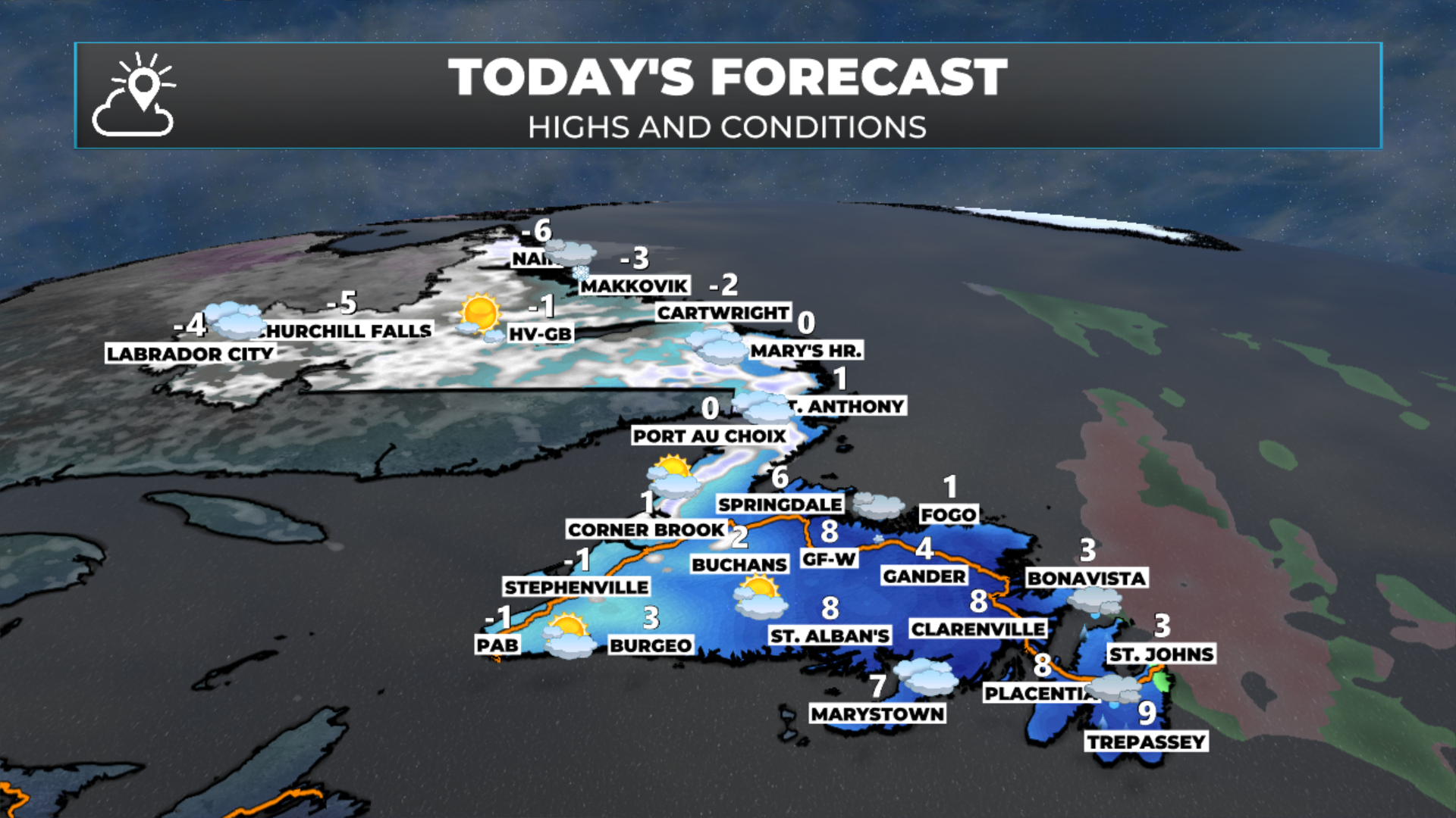 The snapshot of NL weather for today - April 21, 2026