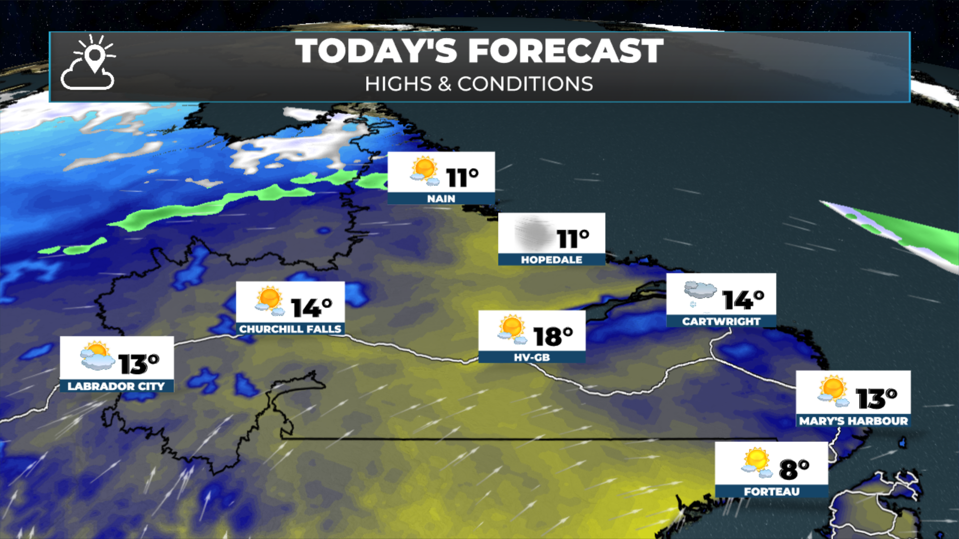 Labrador’s forecast for today, May 14, 2026.