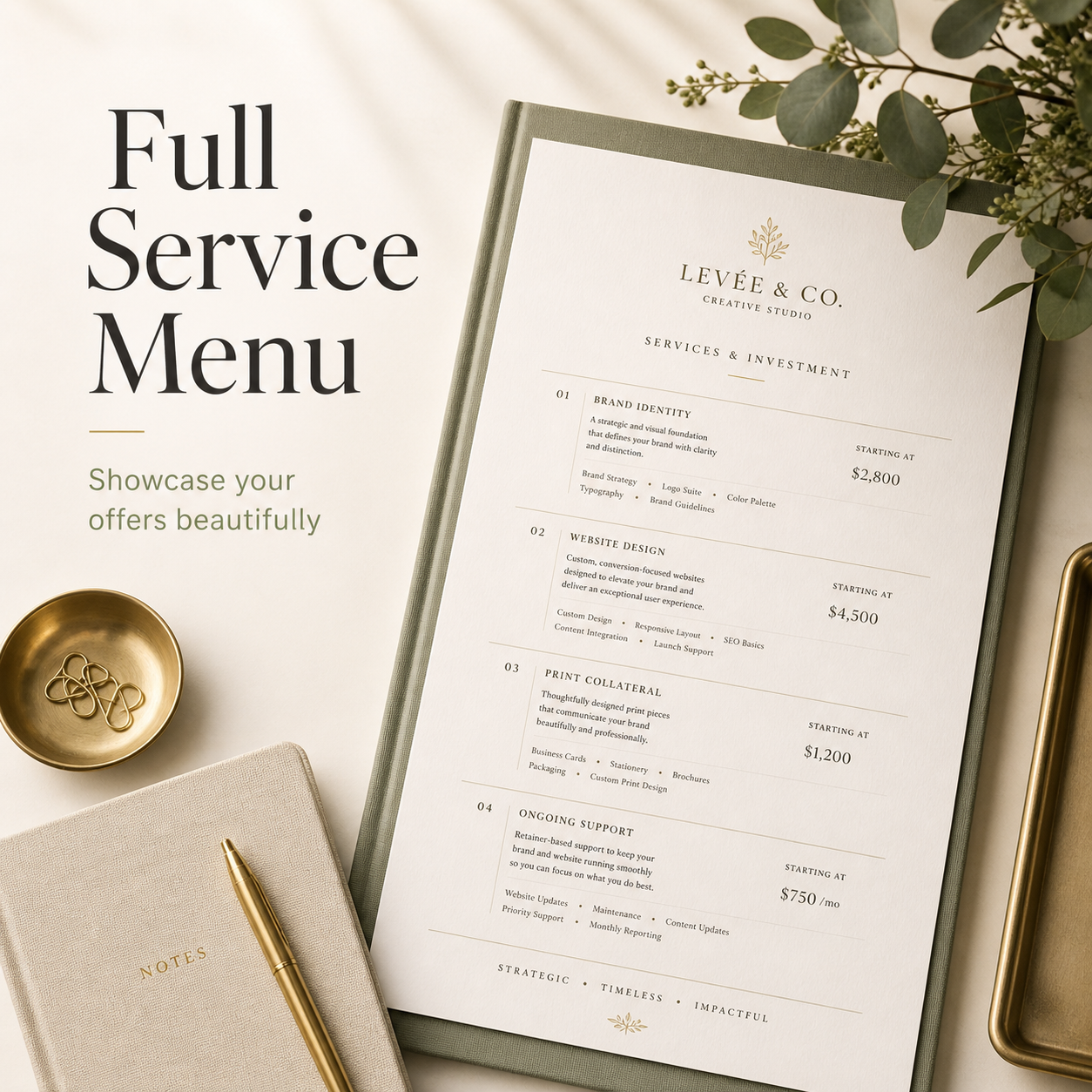 Full Service Menu