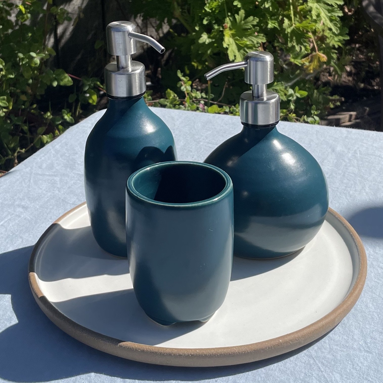 Ceramic Bath Set - Teal