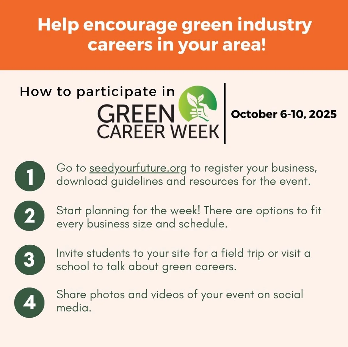 We had a great time celebrating @seedyourfuture Green Career Week with you all! We encourage our industry friends to get involved - the future of this industry is in your hands!

#greencareerweek #seedyourfuture #greencareer #horticulture