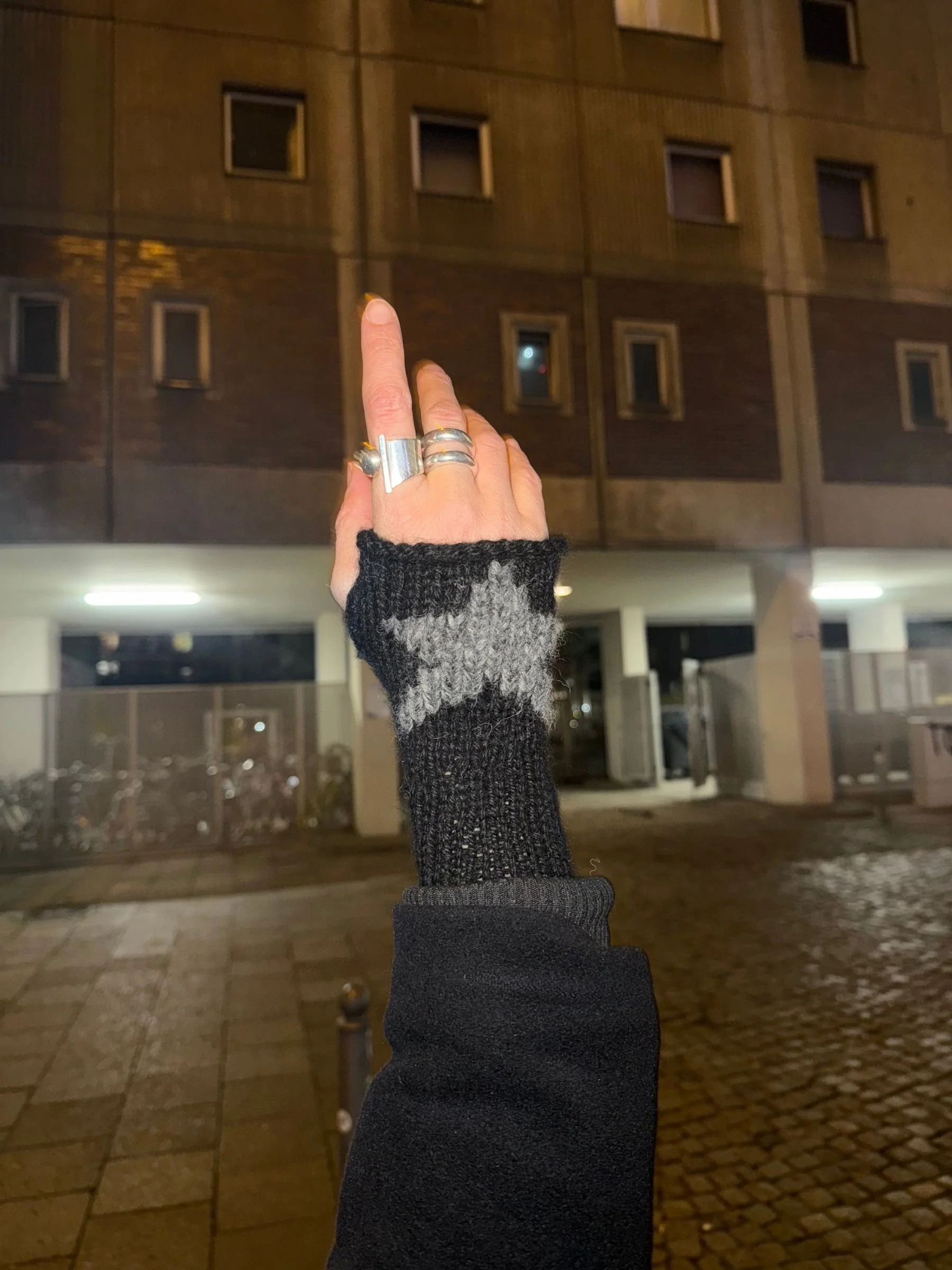 Star Knitted Wrist Warmers