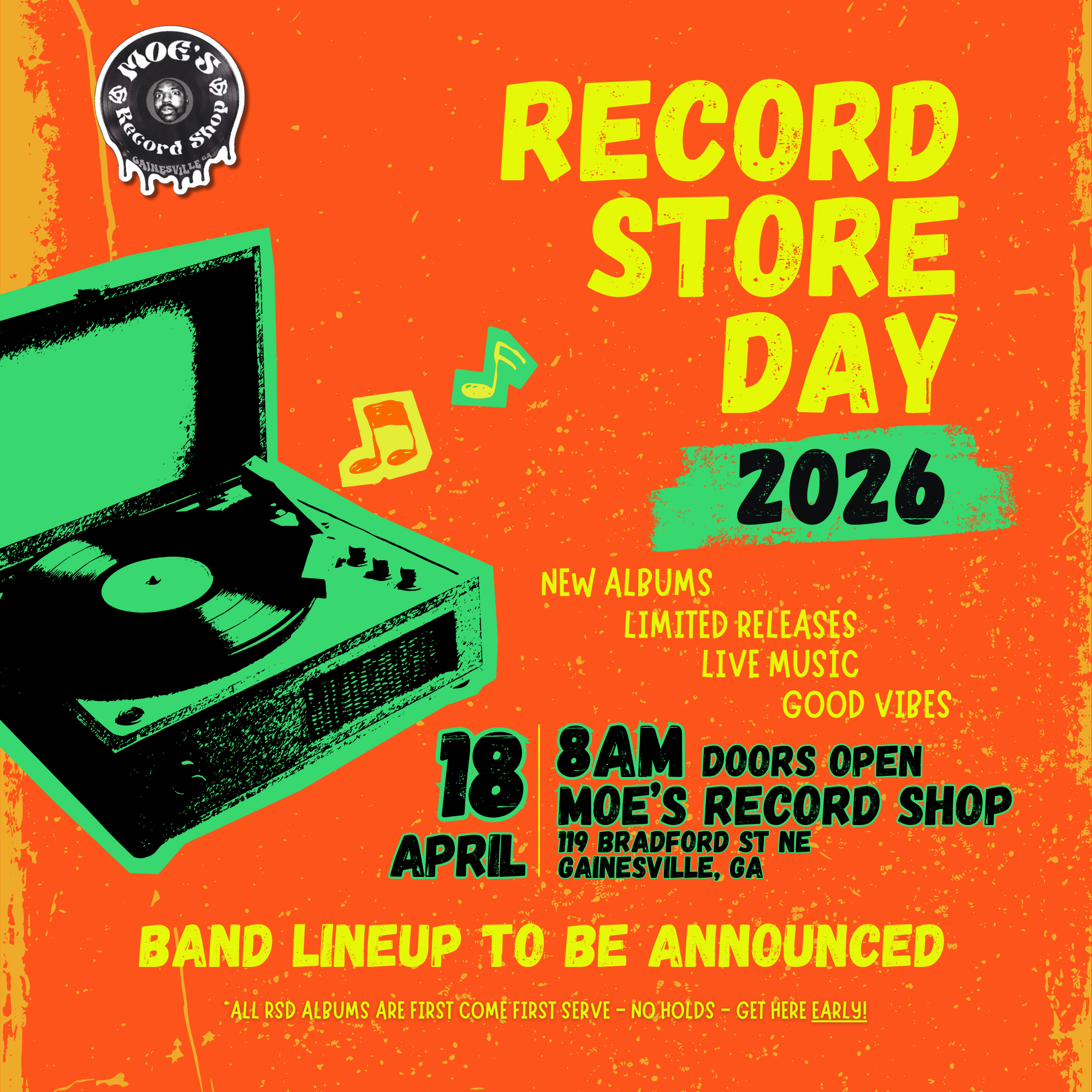 Record Store Day 2026 at Moe's Record Shop