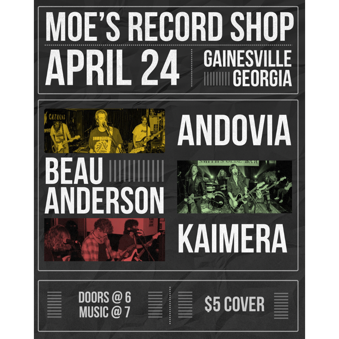 LIVE at Moes Andovia, Beau Anderson, and Kaimera