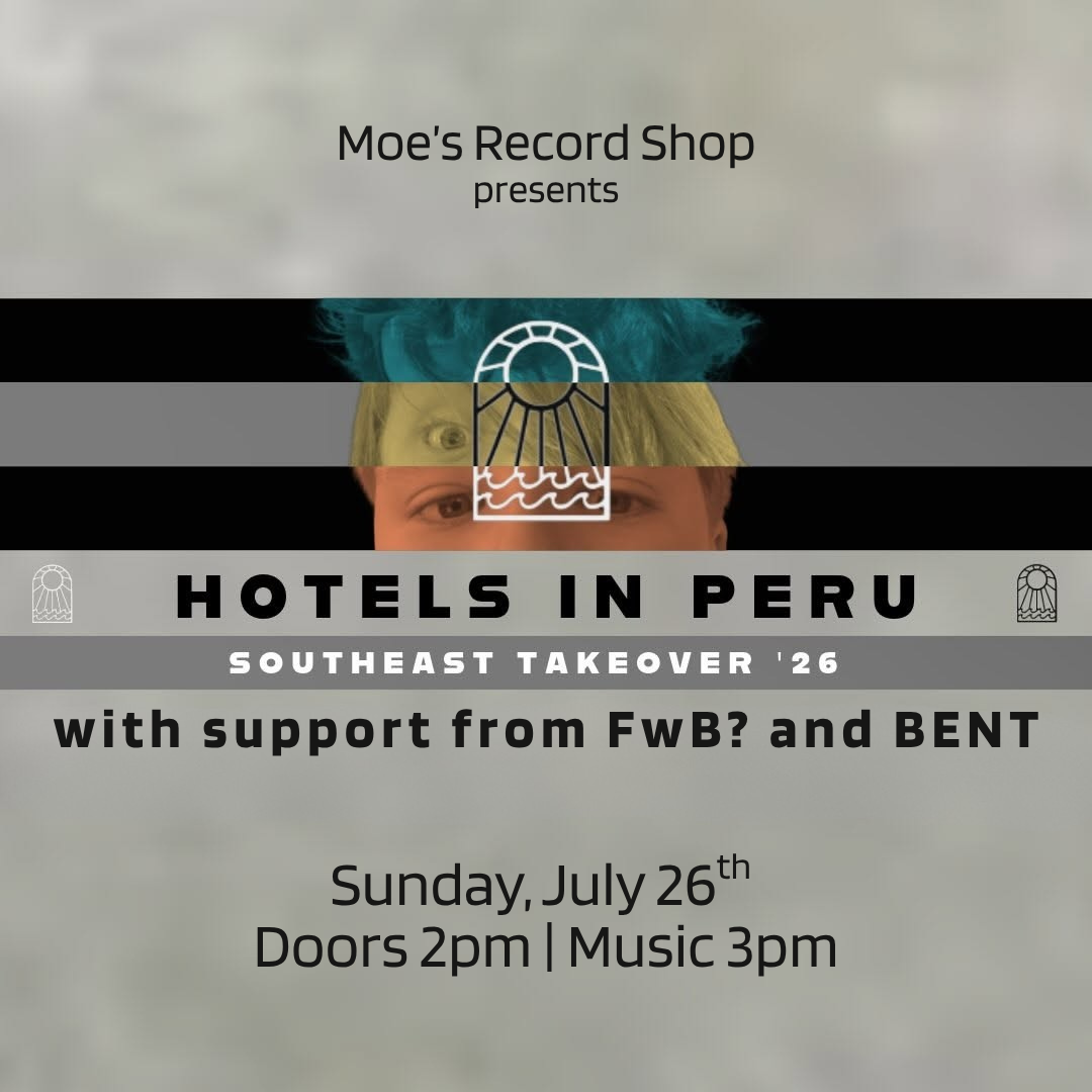Hotels in Peru Southeast Takeover tour with FwB? and BENT live at Moe's Record Shop