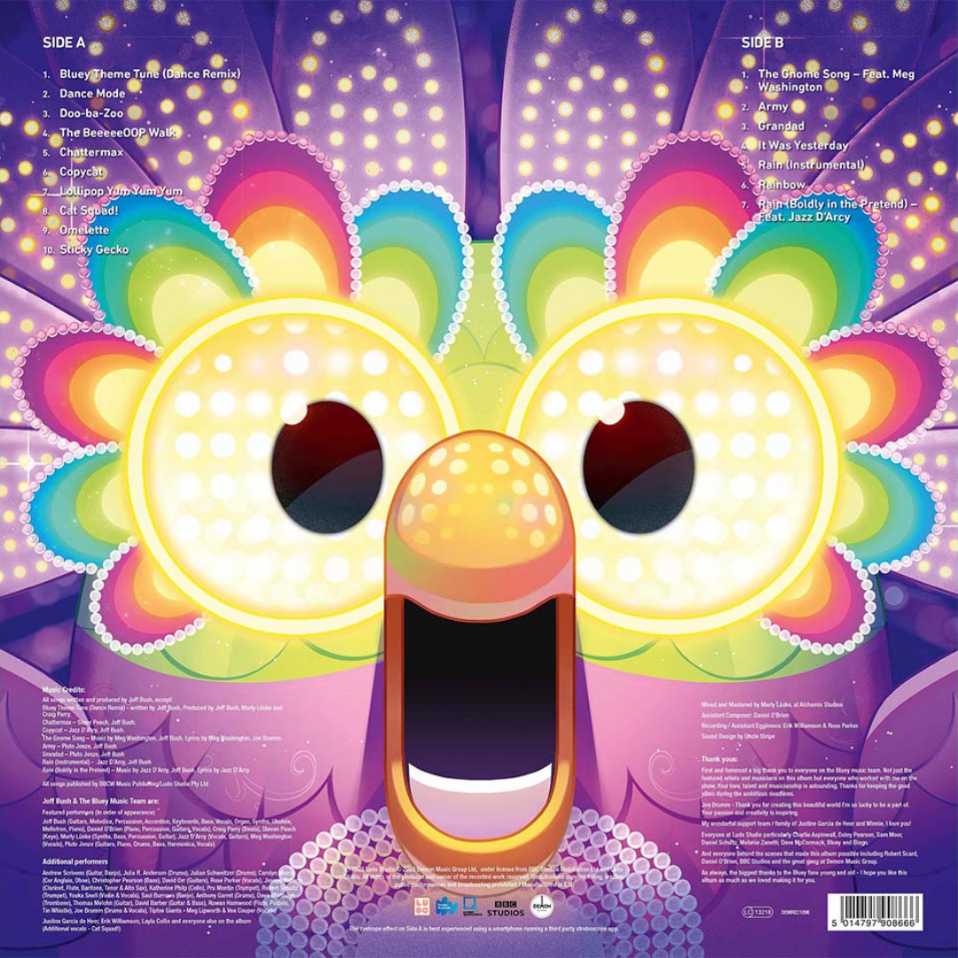 bluey dance mode vinyl - back cover.png
