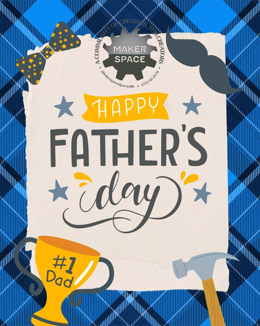 👔💙 Happy Father&rsquo;s Day from all of us at the Makerspace of Greenville!
To the dads who build, fix, tinker, and make &mdash; today&rsquo;s for you! 🛠️
Thanks for inspiring the next generation of creators.

🎉 You&rsquo;re not just #1 Dad&helli