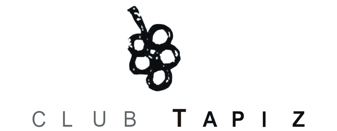 Logotipo de un racimo de uvas en estilo de dibujo, acompañado del texto 'CLUB TAPIZ'.