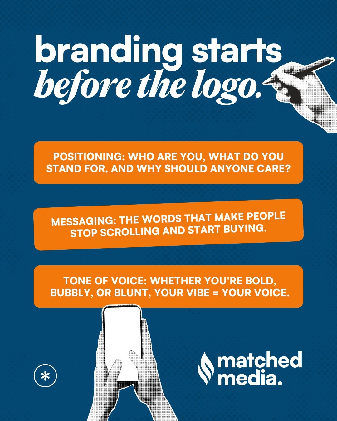 🔥 HOT TAKE: Your logo isn&rsquo;t your brand. It&rsquo;s not even the main character.

Yes, it&rsquo;s pretty. But the real branding magic? That happens before the pixels.

💡 Positioning: Who are you, what do you stand for, and why should anyone ca