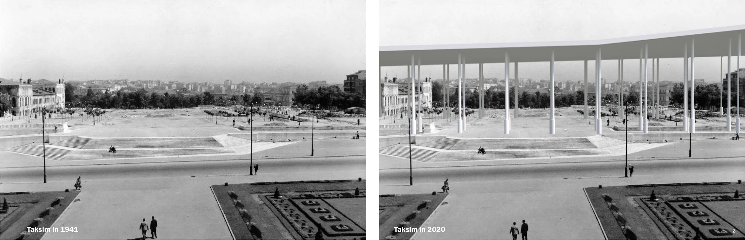 Taksim in 1941 & Taksim in 2020