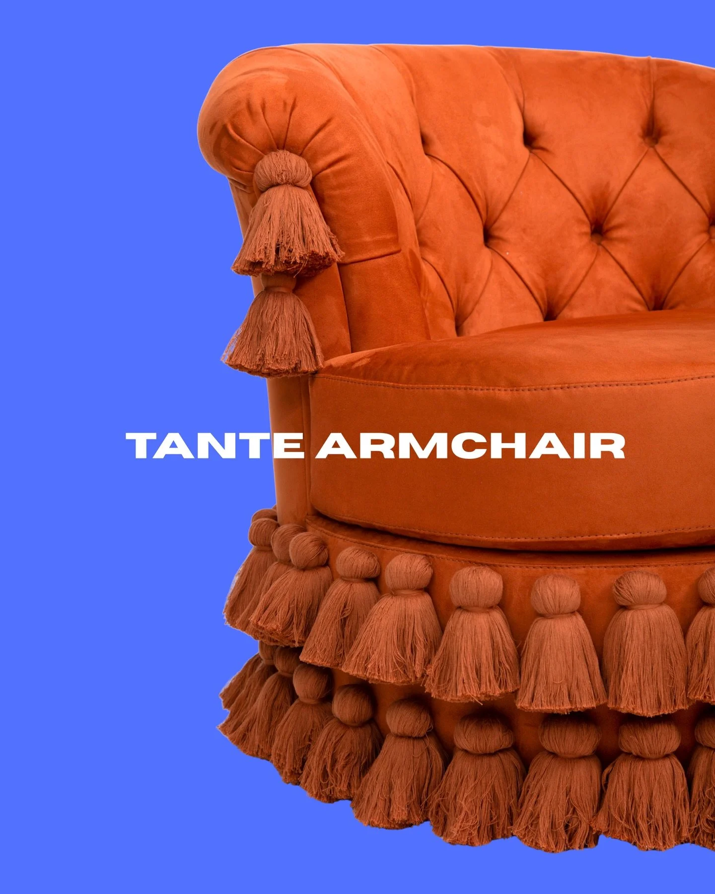 TANTE ARMCHAIR 🧶
made for trash talking the neighbour&rsquo;s daughter&rsquo;s new haircut with the bestie of your choice 😏💇🏻&zwj;♀️
.
suedette, cotton, wood + foam base 🙌🏼 handmade in Lebanon.
✨sold as a set✨ DM or contact gallery for price
.
