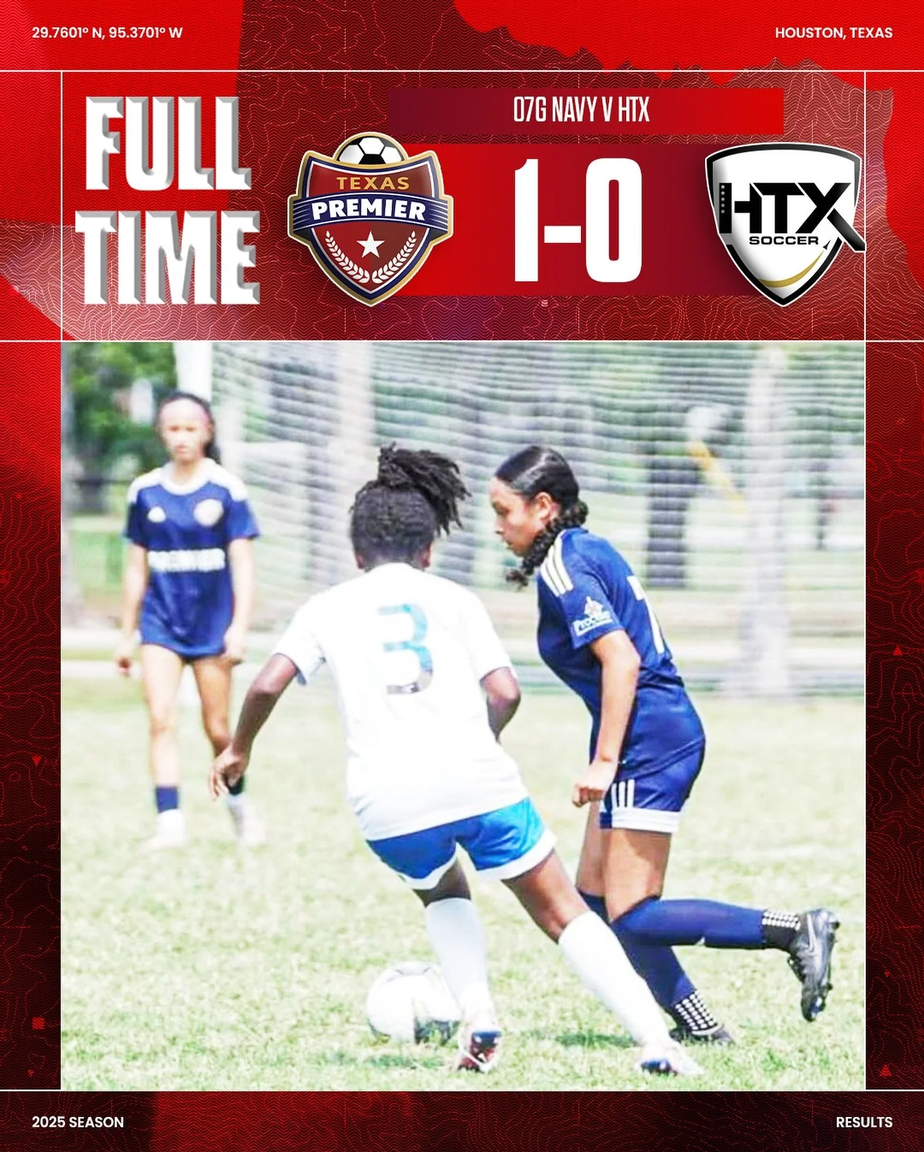 Impressive 1&ndash;0 win for our 07G Navy girls! 💪⚽️
Even with players down, they dug deep, showed heart, and pulled it off &mdash; amazing effort from the whole squad! 💙🔥

#TexasPremierSC #TPSC #07GNavy #GirlsSoccer #TopOfTheTable #Teamwork #Socc