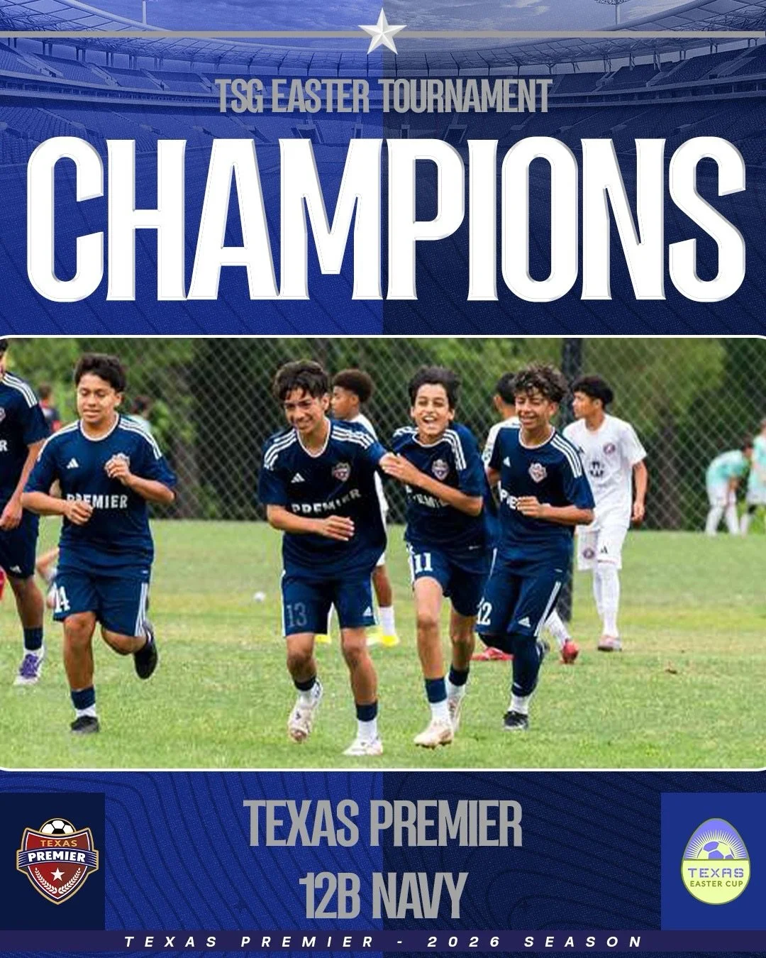 EASTER TOURNAMENT RECAP 🐣⚽️

Texas Premier showed up and represented this weekend at the TSG Easter Tournament.

Big shoutout to our Champions and Finalists for their runs&mdash;hard work showed all weekend. 🥇🥈 And to every group that stepped on t