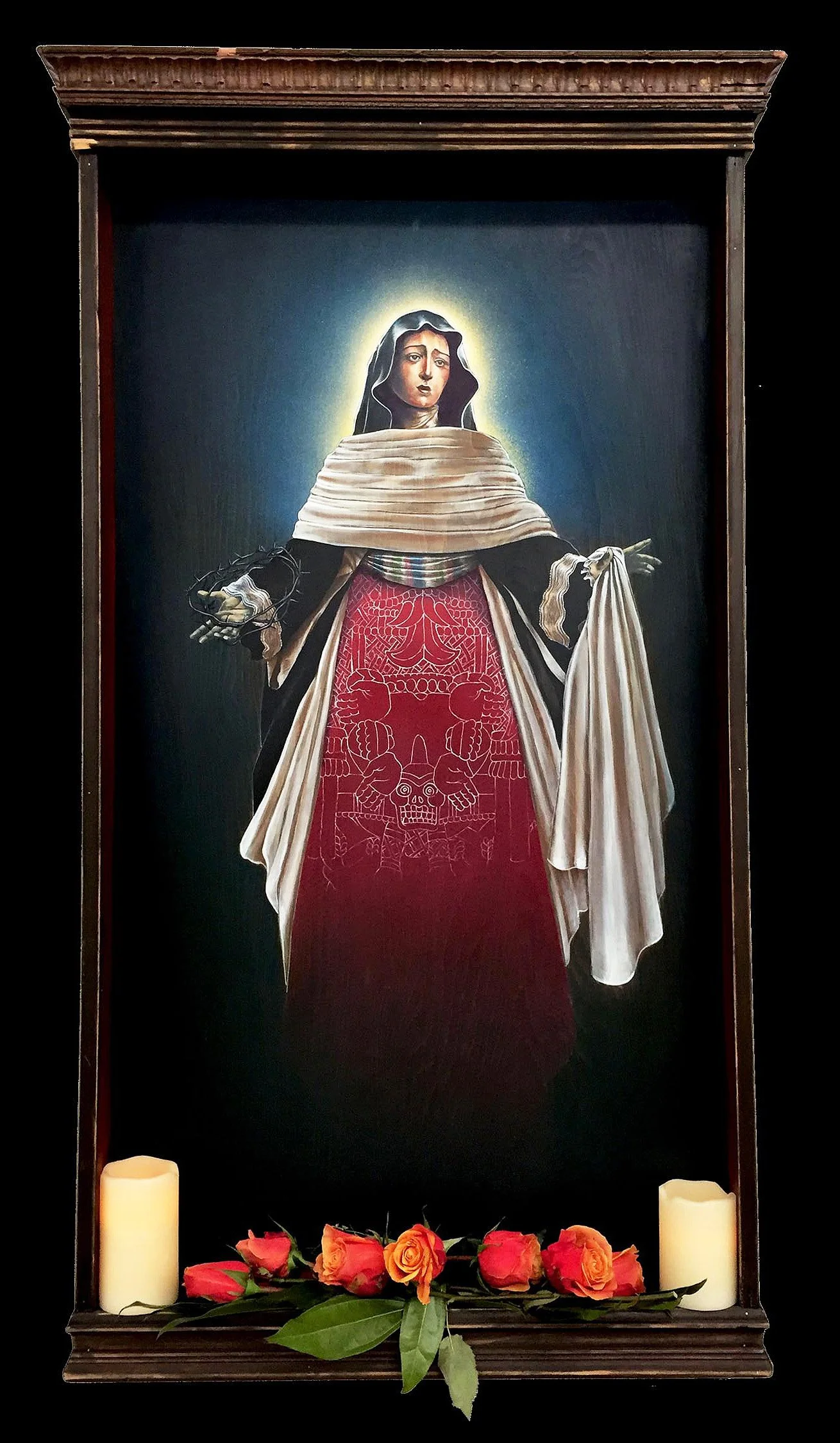 "La Virgen de Guerra y Muerte" Mixed Media