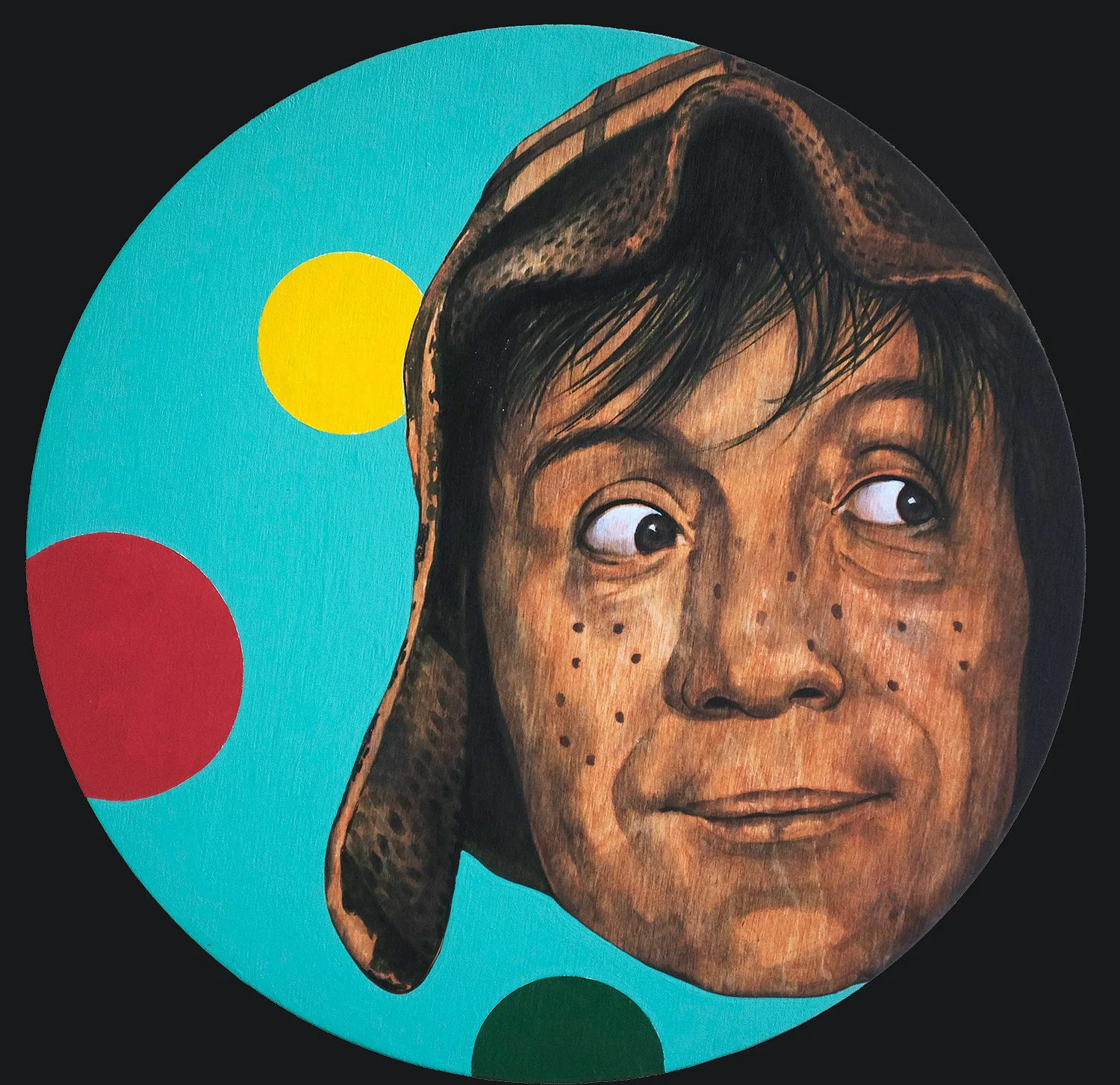 "El Chavo" 12" Circle Wood Panel Acrylic