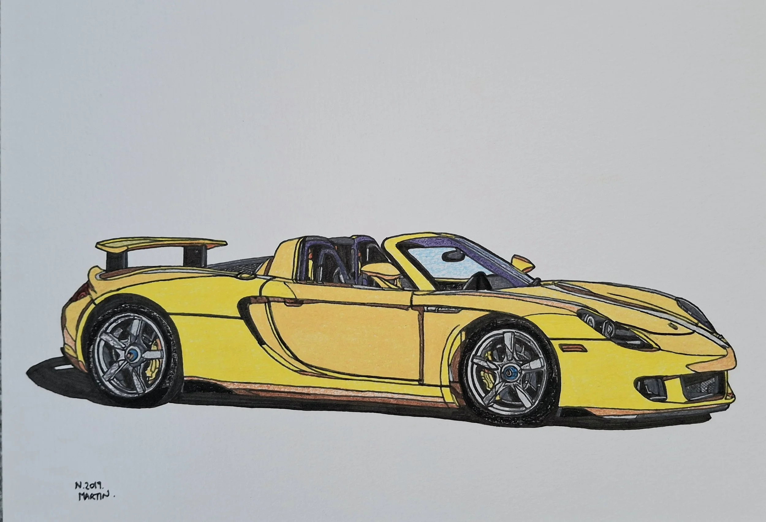 Porsche Carrera GT drawing