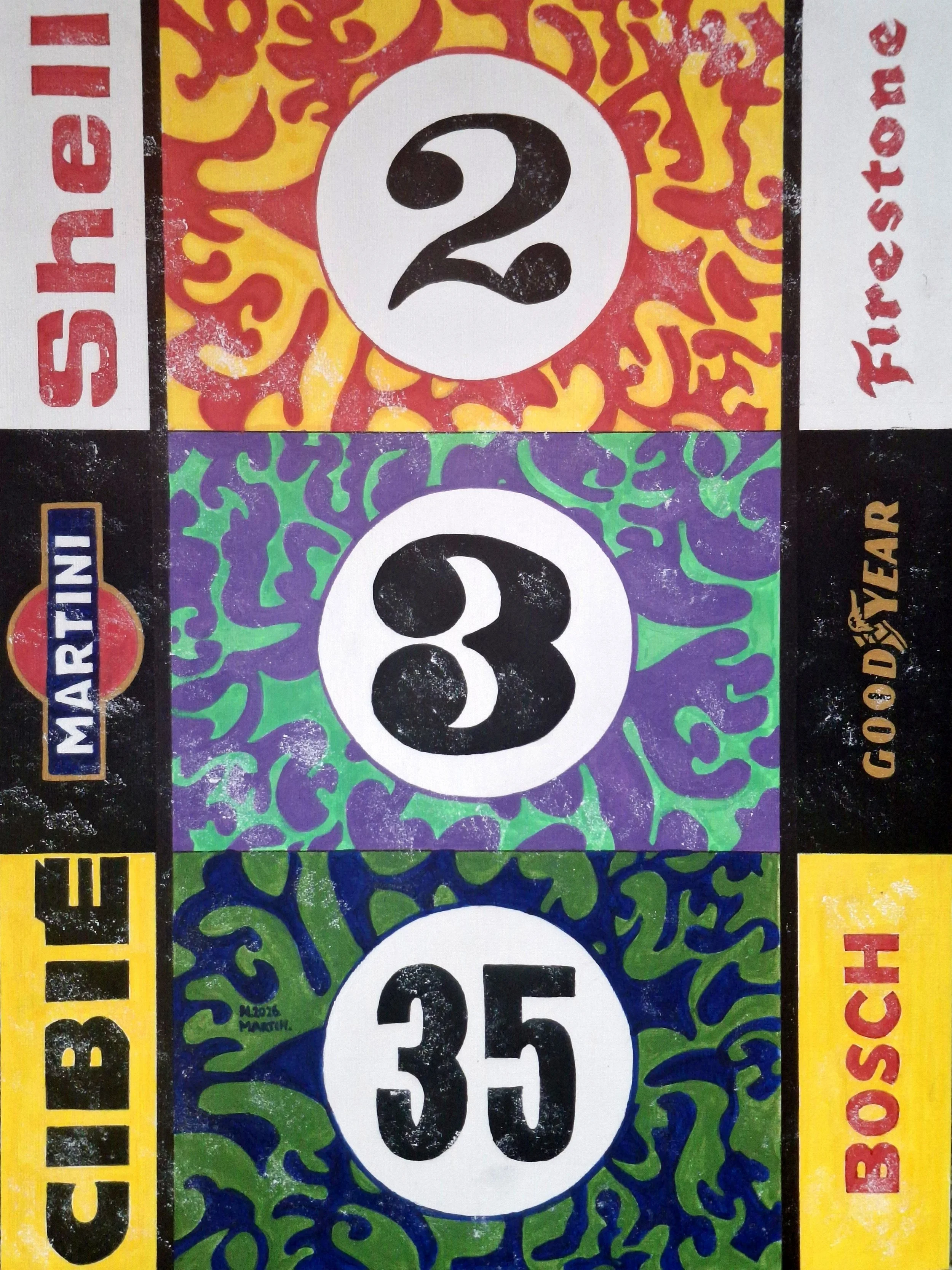Hippy Porsche painting, A3 size