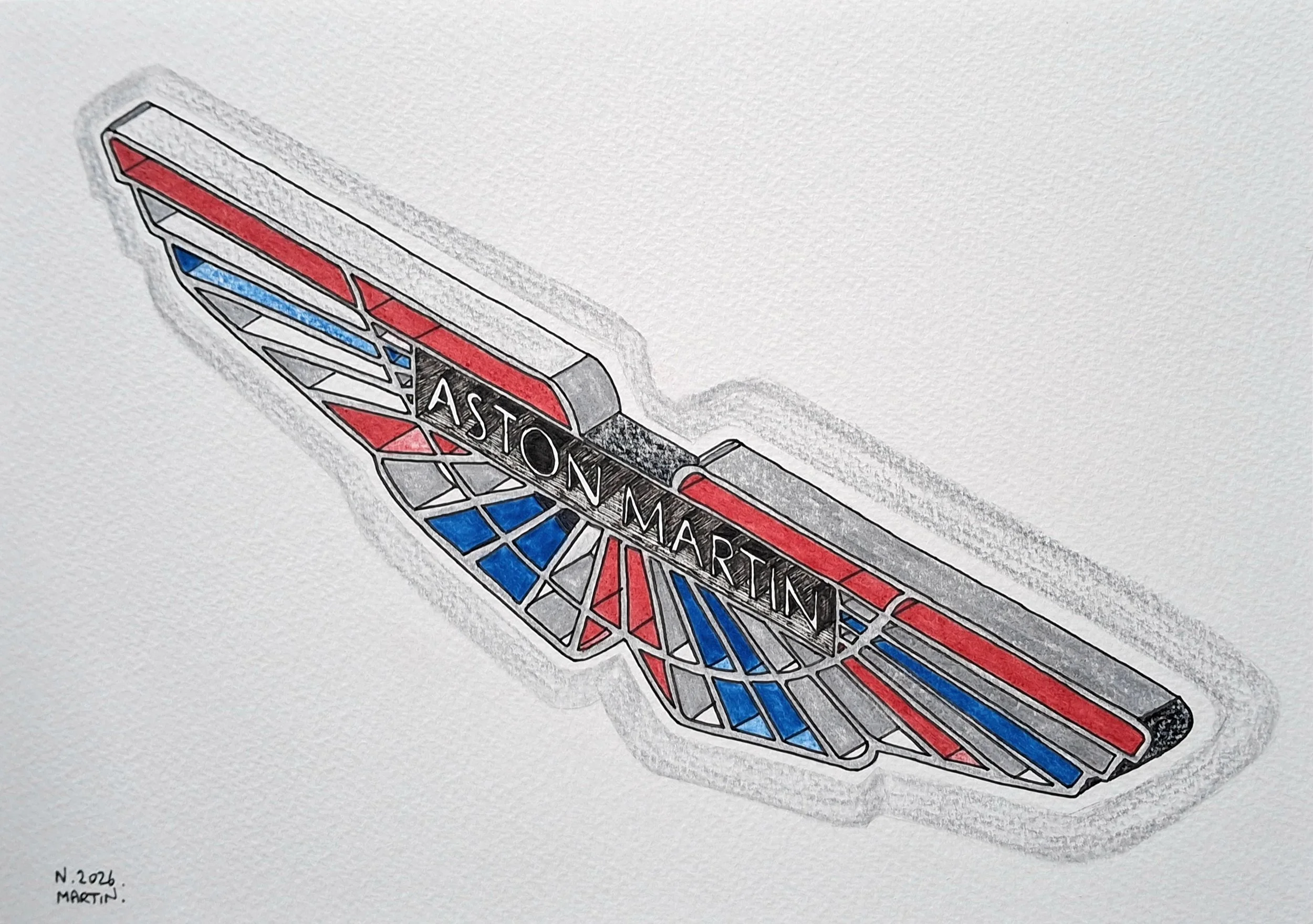 Aston Martin Badge drawing