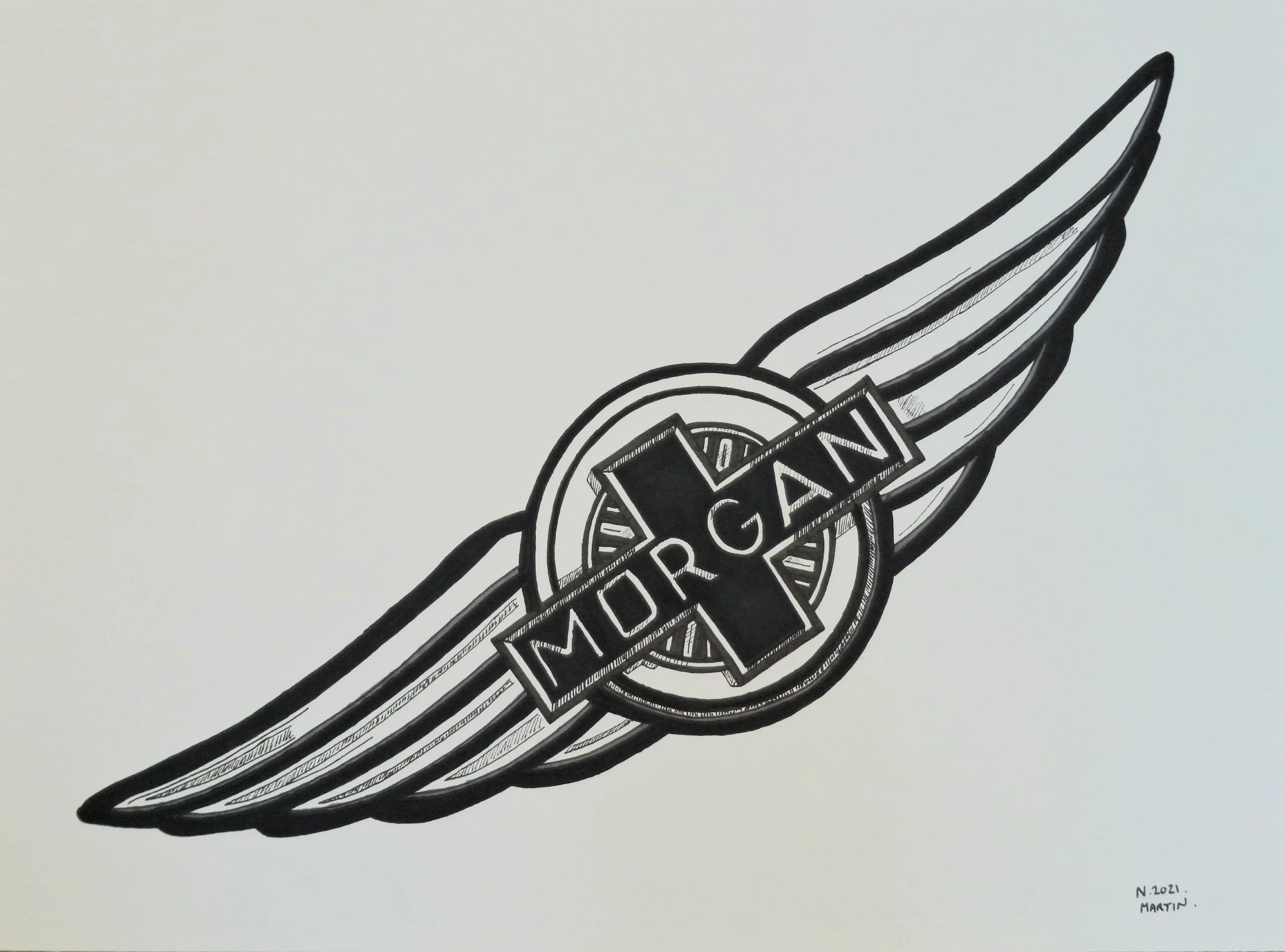 Morgan bonnet badge drawing