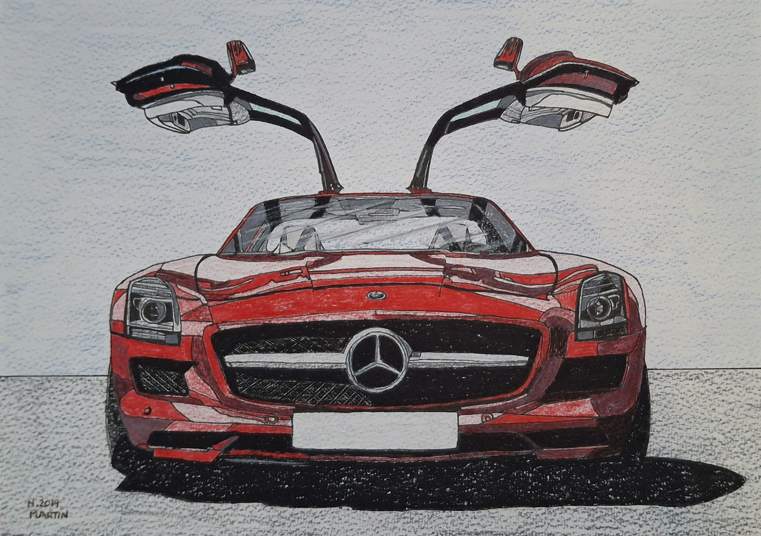 Mercedes SLS drawing
