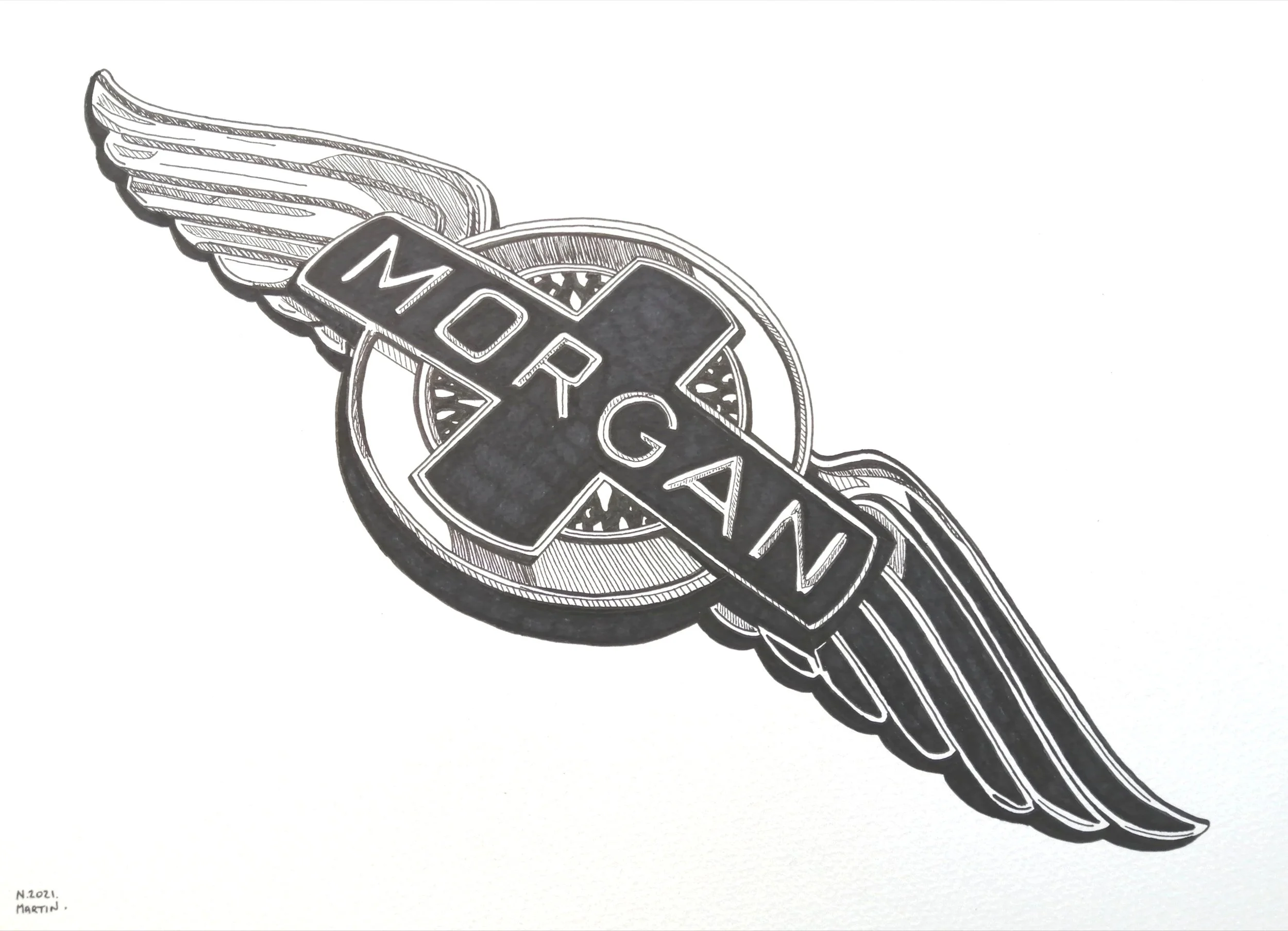 Morgan bonnet badge drawing