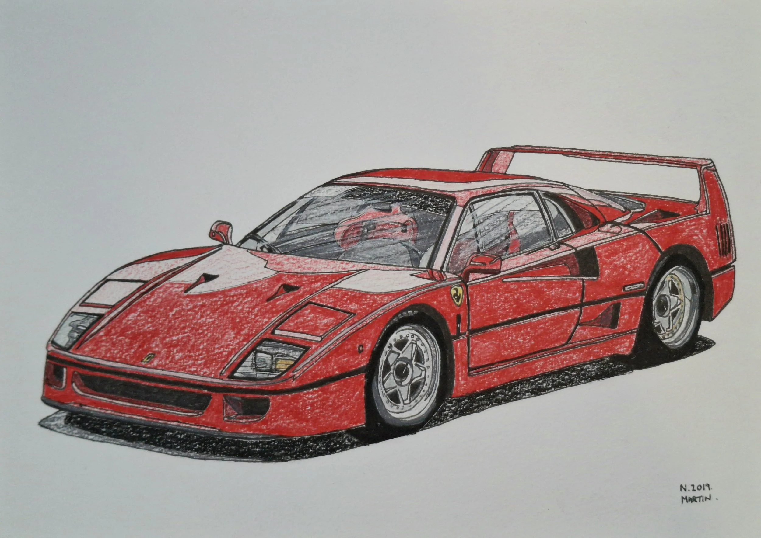 Ferrari F40 drawing