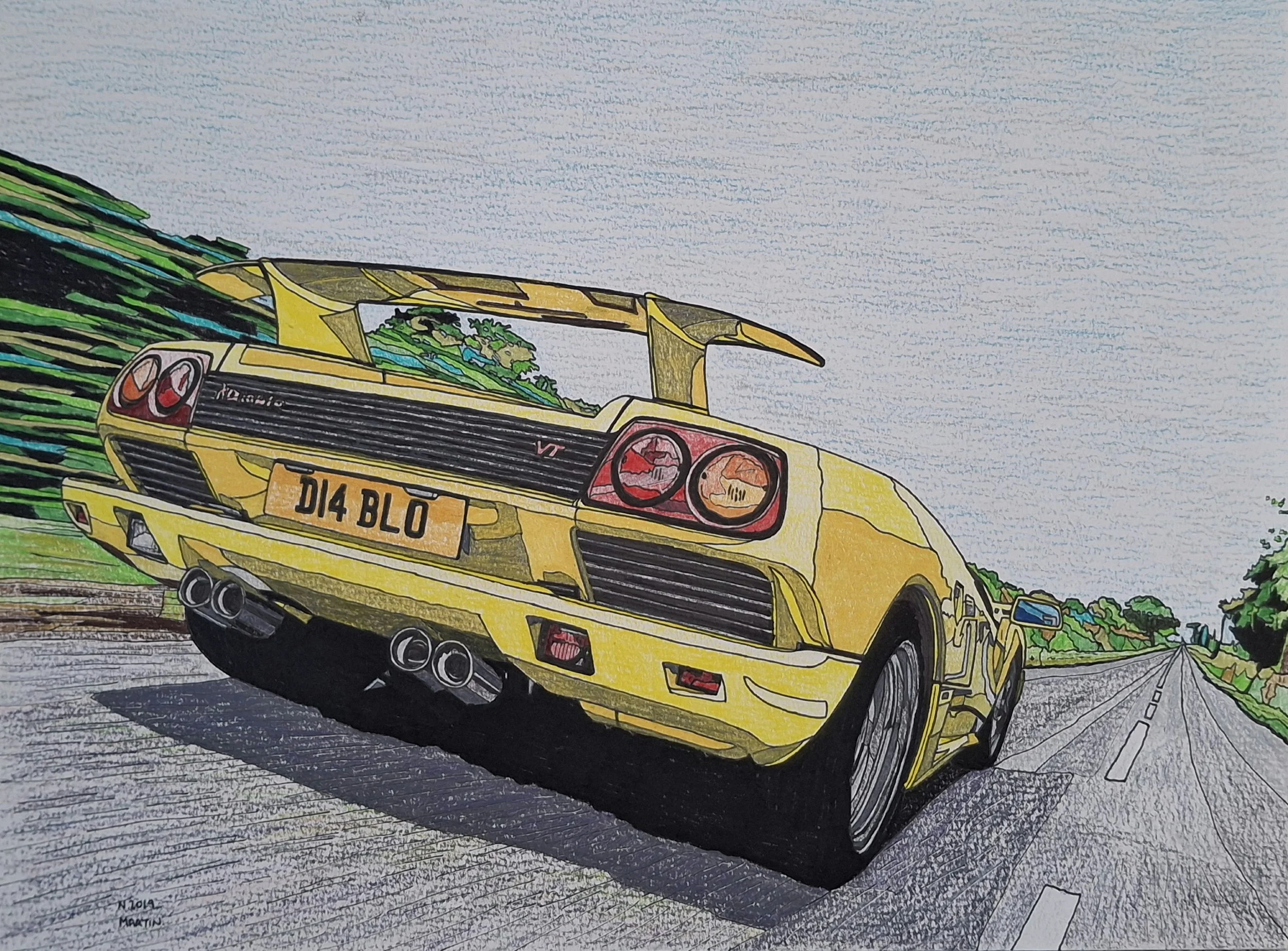 Lamborghini Diablo drawing