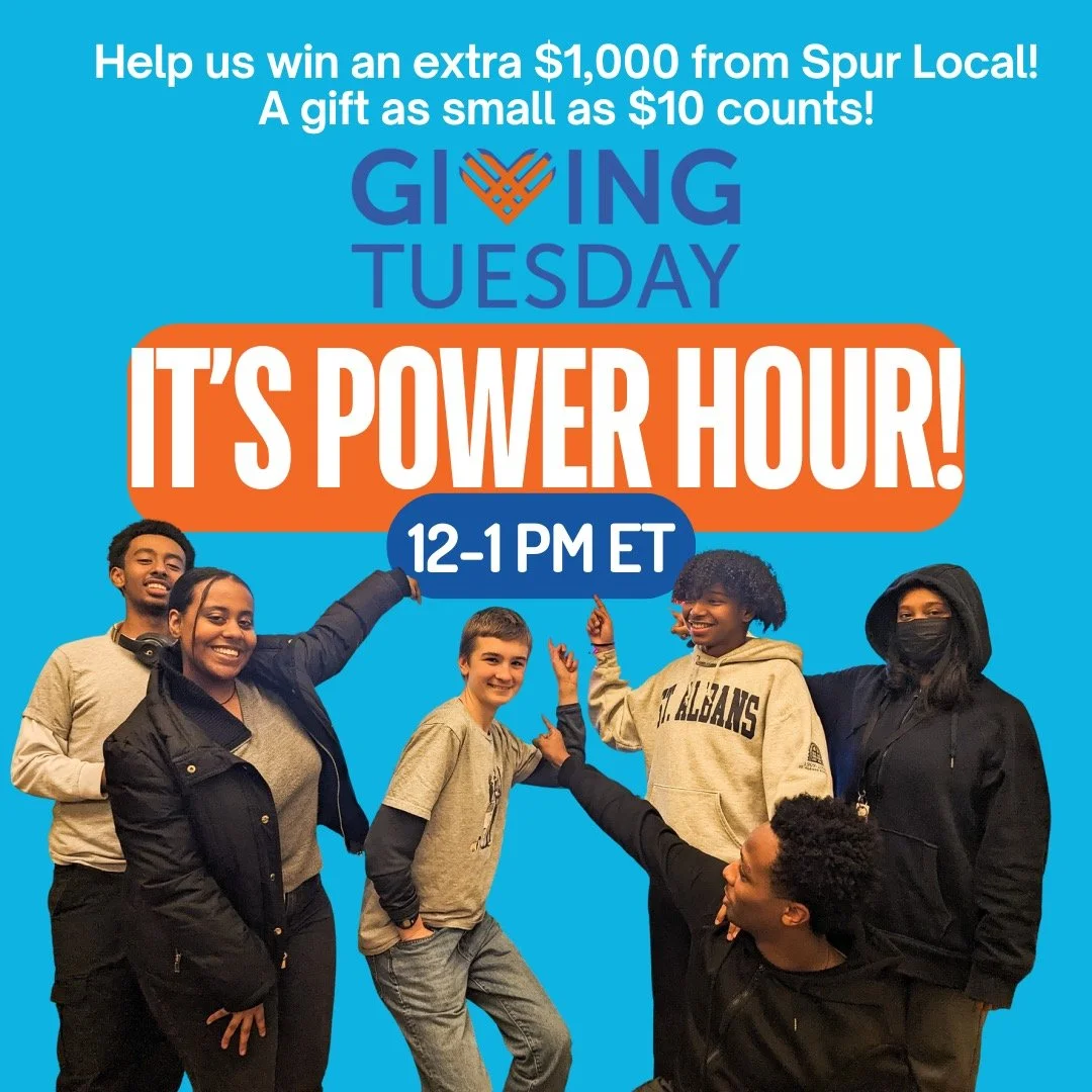 POWER HOUR! 12&ndash;1 PM ET 
We need YOU to help us win an additional $1,000 prize from Spur Local!

The nonprofit with the most unique donors wins &mdash; and a gift as small as $10 counts.

Your gift is also matched 1:1, doubling your impact.
Let&