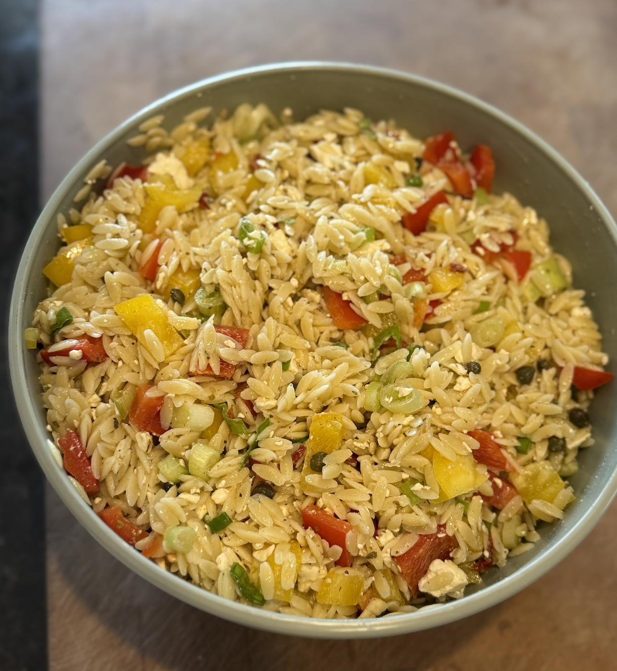 Orzo Salad w/ Feta, Capers & Bell Peppers