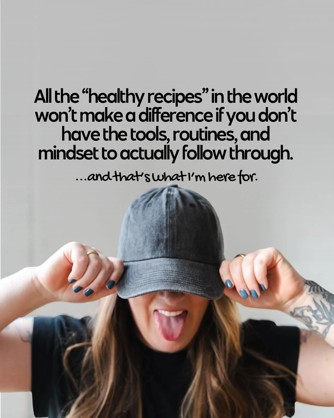 I&rsquo;m a nutrition &amp; health coach.⁣
But you won&rsquo;t see a ton of &ldquo;eat this, not that&rdquo; nutrition content on my feed.⁣
⁣
Because most of the time&hellip;it has nothing to do with the food itself.⁣
⁣
It&rsquo;s about 𝘄𝗵𝘆 we mak