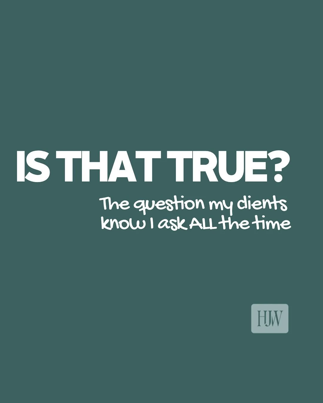 ⁣
The question that changes 𝘦𝘷𝘦𝘳𝘺𝘵𝘩𝘪𝘯𝘨 when you feel like you don&rsquo;t have an option:⁣
⁣
When a limiting thought shows up, we don&rsquo;t need to fight it - we question it with: &ldquo;𝗜𝘀 𝘁𝗵𝗮𝘁 𝘁𝗿𝘂𝗲?&rdquo;⁣
⁣
It&rsquo;s a smal