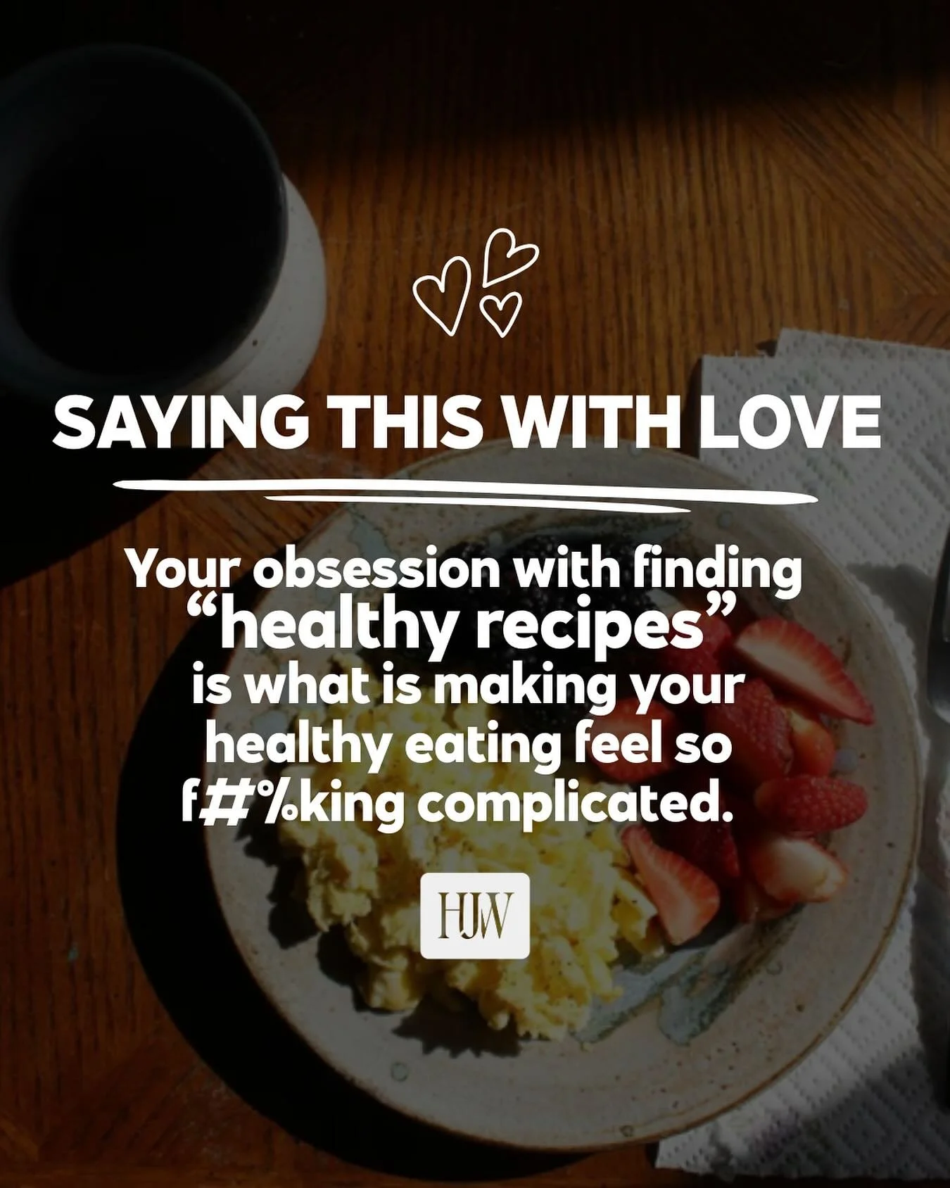You don&rsquo;t need a 45-minute recipe with 12 ingredients and a sauce that requires a food processor.⁣
⁣
You need a 𝘮𝘦𝘢𝘭.⁣
⁣
Protein⁣
Veggie⁣
Carb⁣
⁣
Where are they on the plate?⁣
That&rsquo;s it. ⁣
⁣
You 𝘤𝘢𝘯 make the fancy stuff, but if you