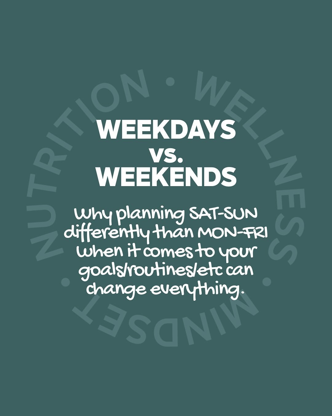 If you feel great during the week - but the weekends keep eluding you when it comes to sticking to your routine&hellip;⁣
⁣
Maybe it&rsquo;s time to acknowledge that you can&rsquo;t just copy/paste your weekday into your weekend and expect it to work.