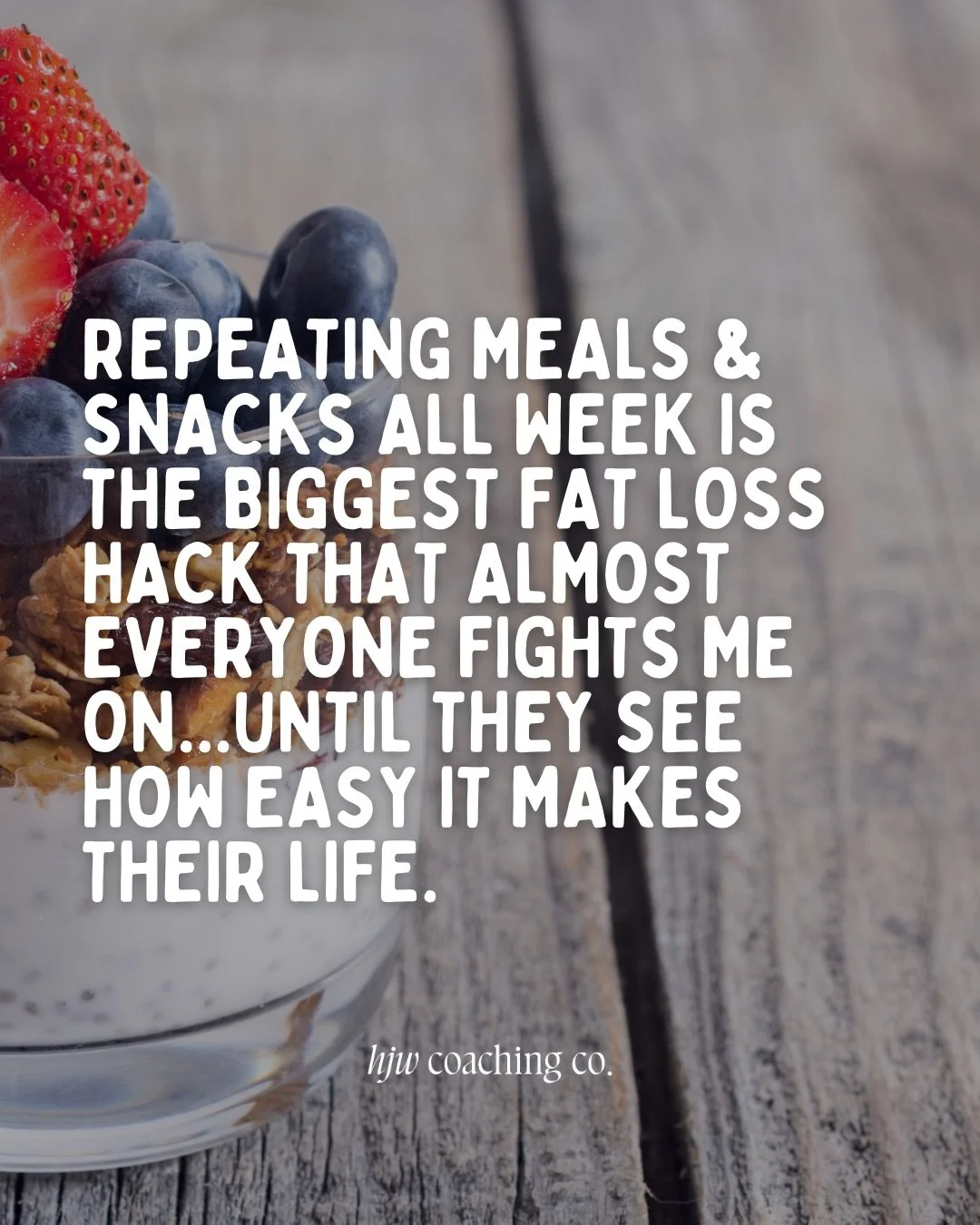 REPEATING MEALS IS WHAT MAKES IT ALL FEEL EASIER. ⁣
⁣
If you are a person who has said any of the following: ⁣
⁣
&ldquo;I can&rsquo;t eat the same thing on repeat, it&rsquo;s so boring&rdquo;⁣
Or ⁣
&ldquo;I need variety with my meals&rdquo; ⁣
Or ⁣
&l