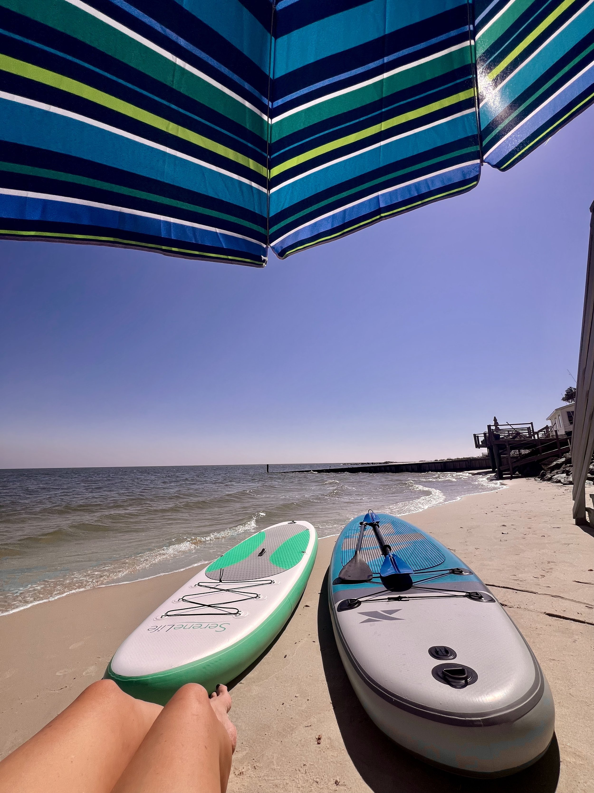 Relaxing with 2 paddleboards
