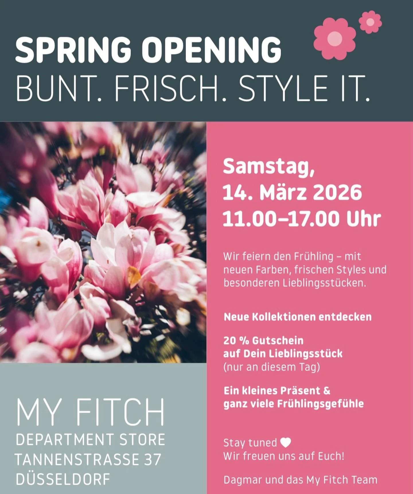 SPRING Opening🌸🌸🌸

#springvibes #newcollections #trends #event #savethedate❤️